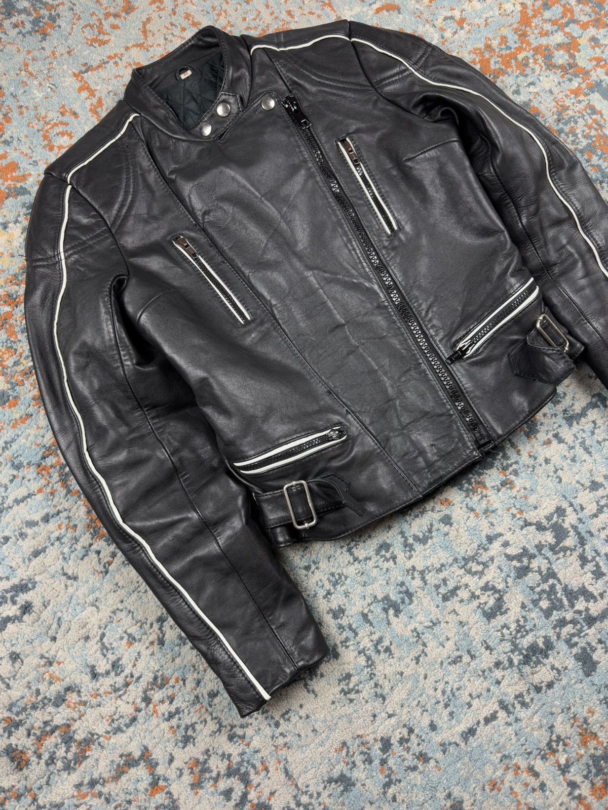 Vintage Vintage 90s Moto Star real leather biker racing jacket Size US XS / EU 42 / 0 - 4 Thumbnail