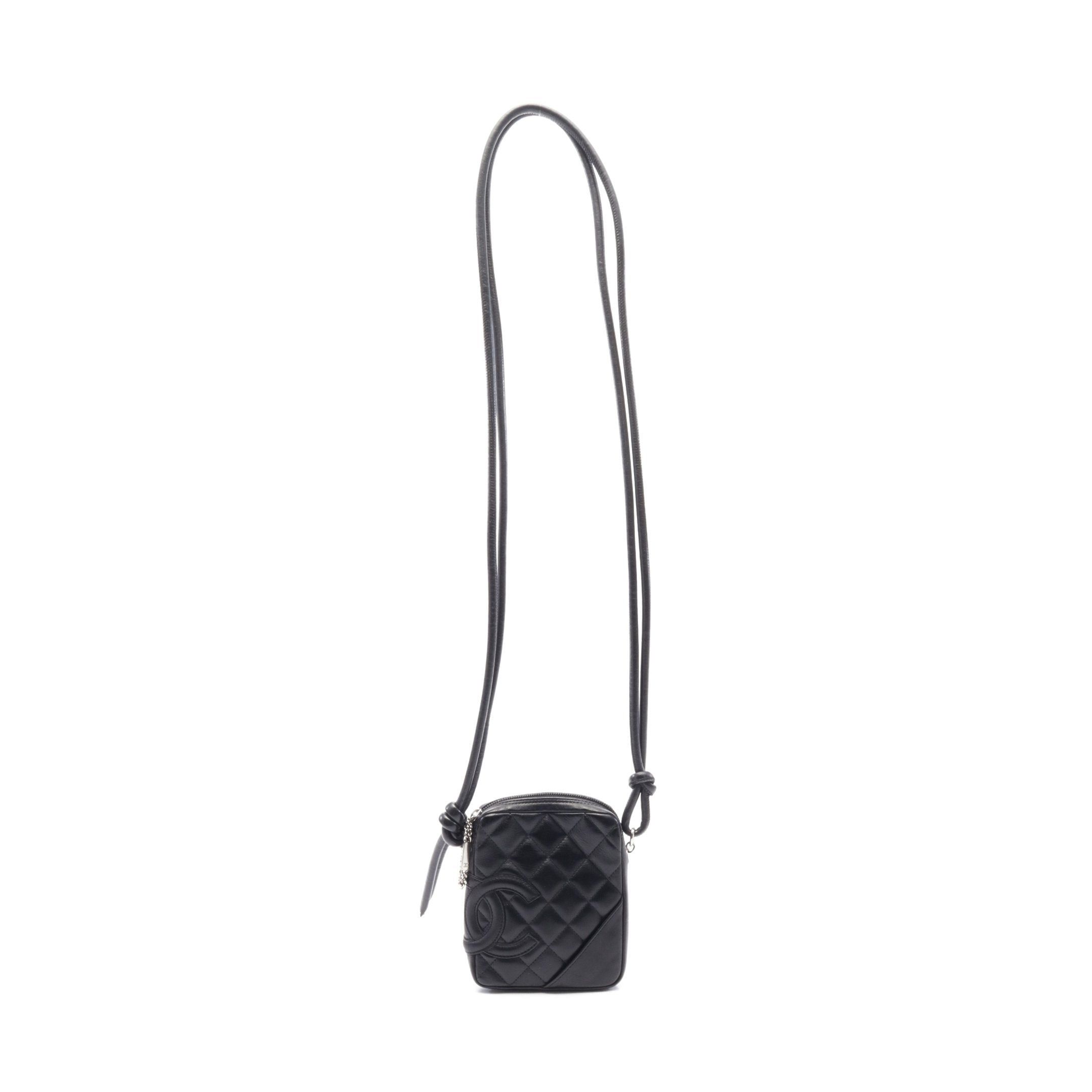 Chanel Chanel Cambon Line Pochette Shoulder Bag Leather Black Silver Hardware Size ONE SIZE - 1 Thumbnail