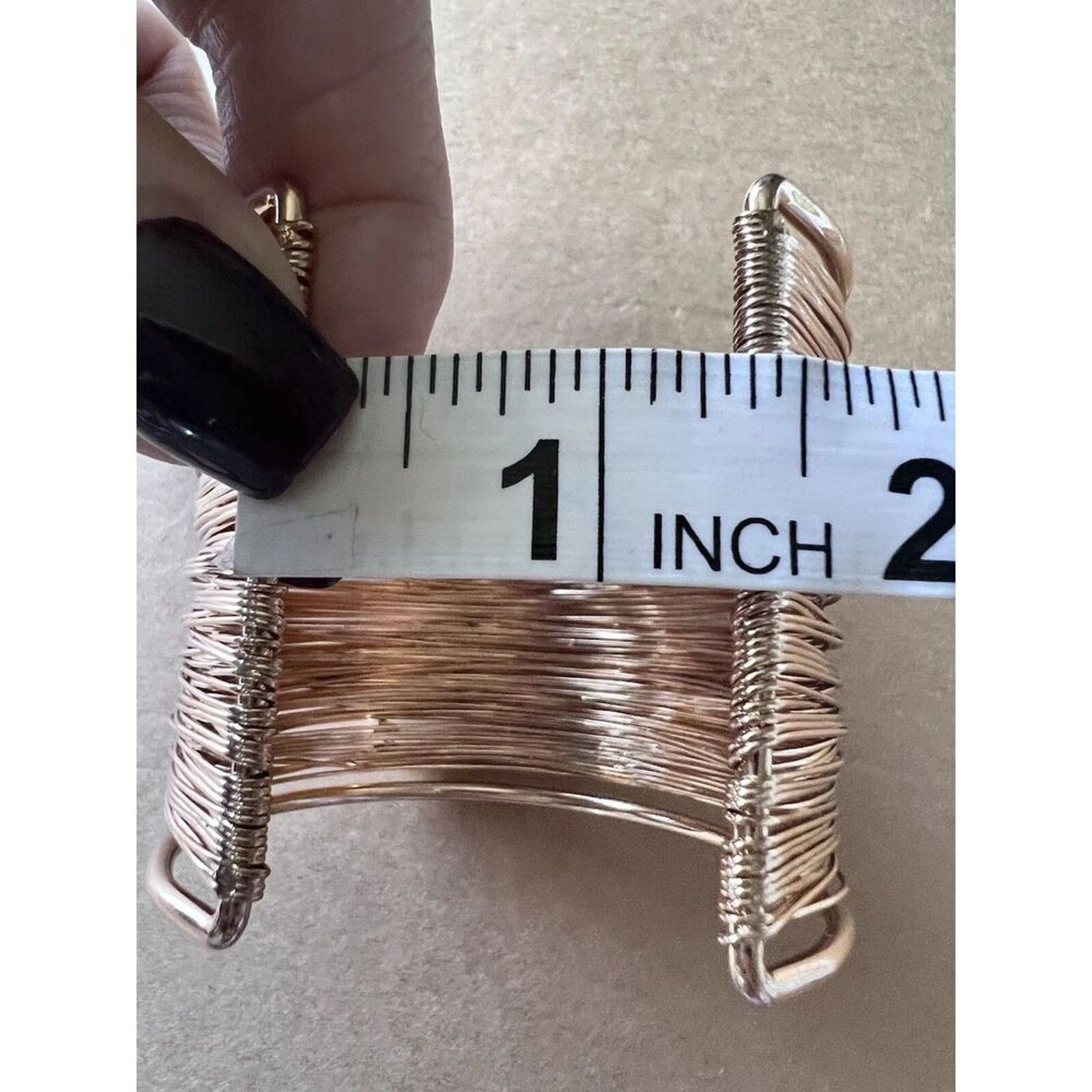 Other Gold Tone Wire Wrap Rhinestone Cuff Bracelet Bangle Size ONE SIZE - 5 Thumbnail