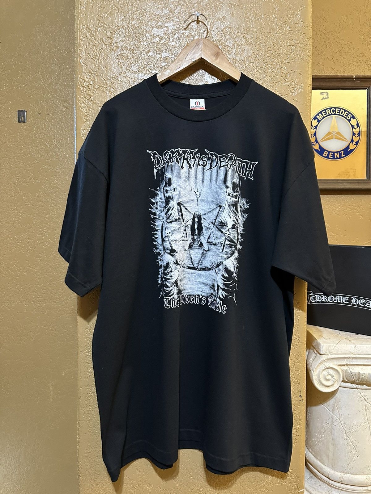 4GSELLER rare Dark As Death The Witch’s Circle Death Metal Tee Size US XXL / EU 58 / 5 - 1 Thumbnail