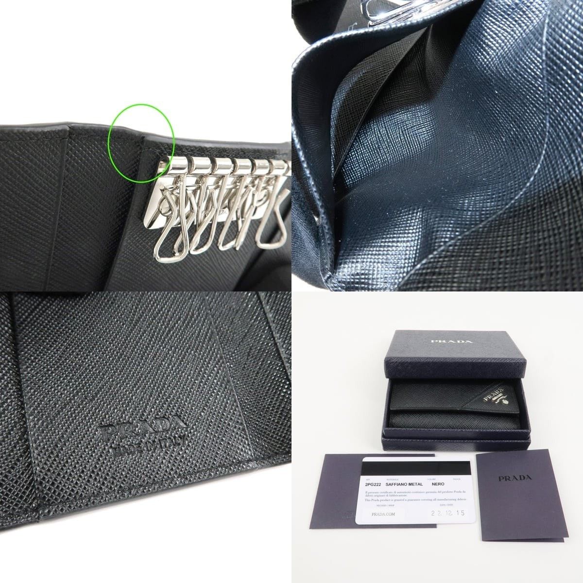 Prada Prada Saffiano Key Holder Black Size ONE SIZE - 7 Thumbnail