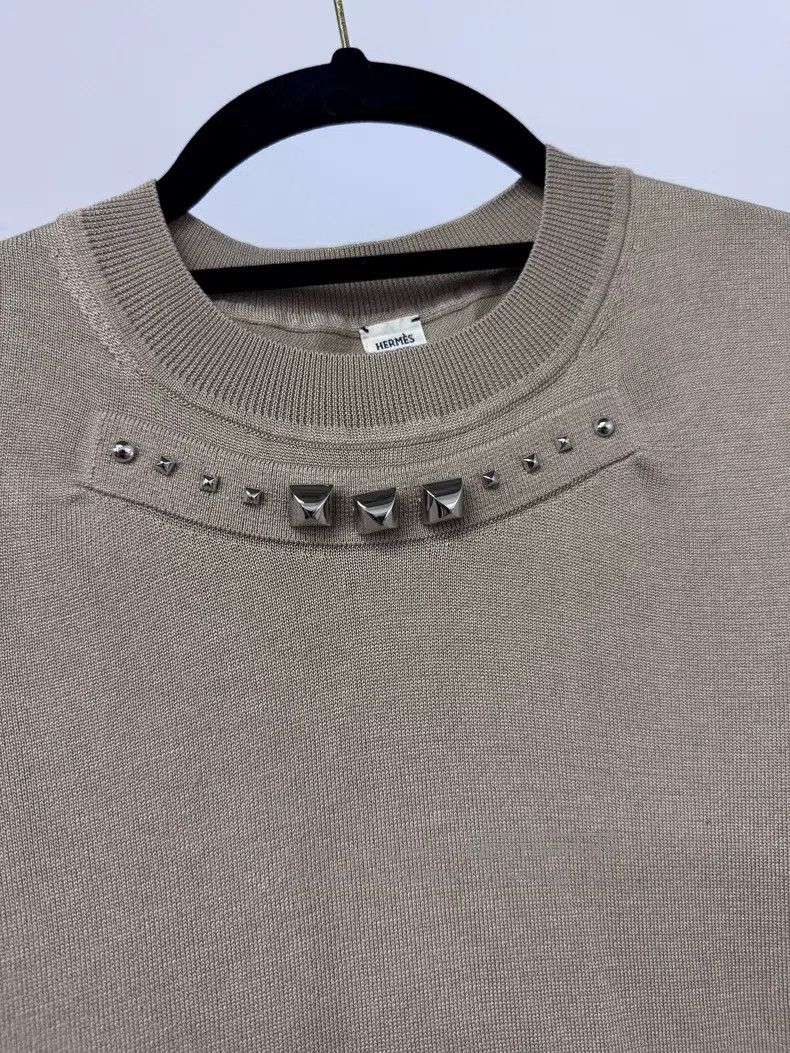 Hermes Hermes Khaki Knit Short Sleeve Size XS / US 0-2 / IT 36-38 - 2 Thumbnail