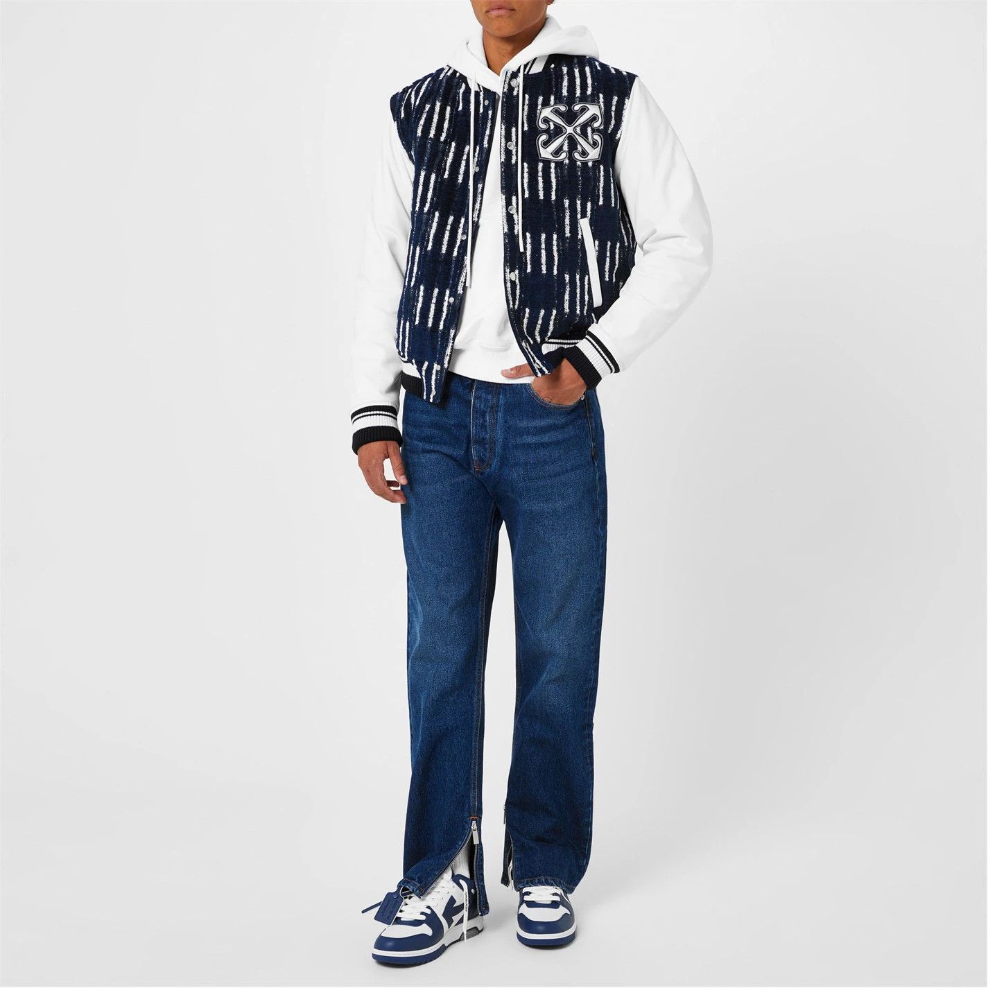 Off-White o1g2r1mq0326 Mid Rise Straight Leg Jeans in Blue Size US 31 - 6 Thumbnail