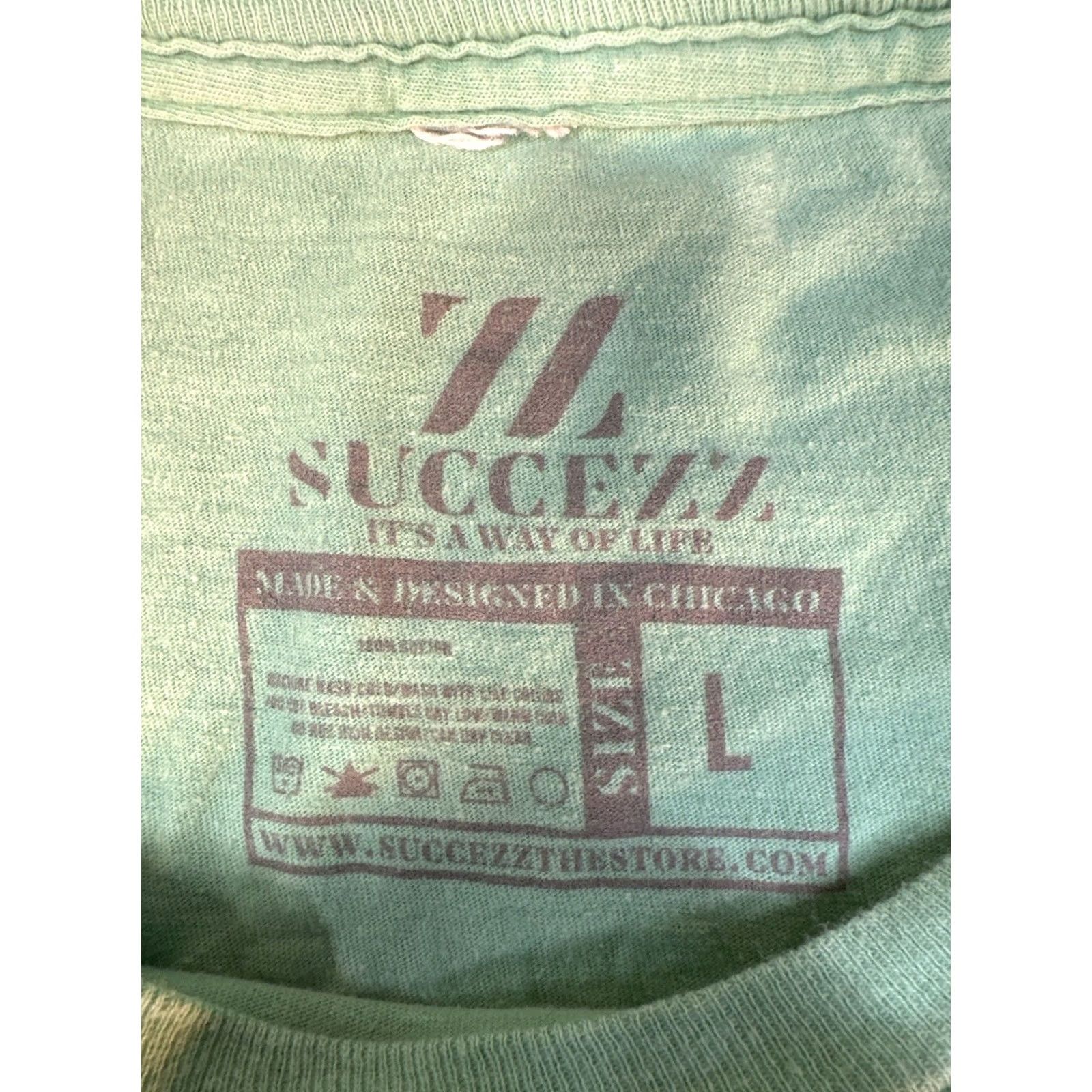 Logo 7 Succezz Logo T Shirt Mens Large Green Streetwear Graphic Casual Tee Size US L / EU 52-54 / 3 - 2 Thumbnail