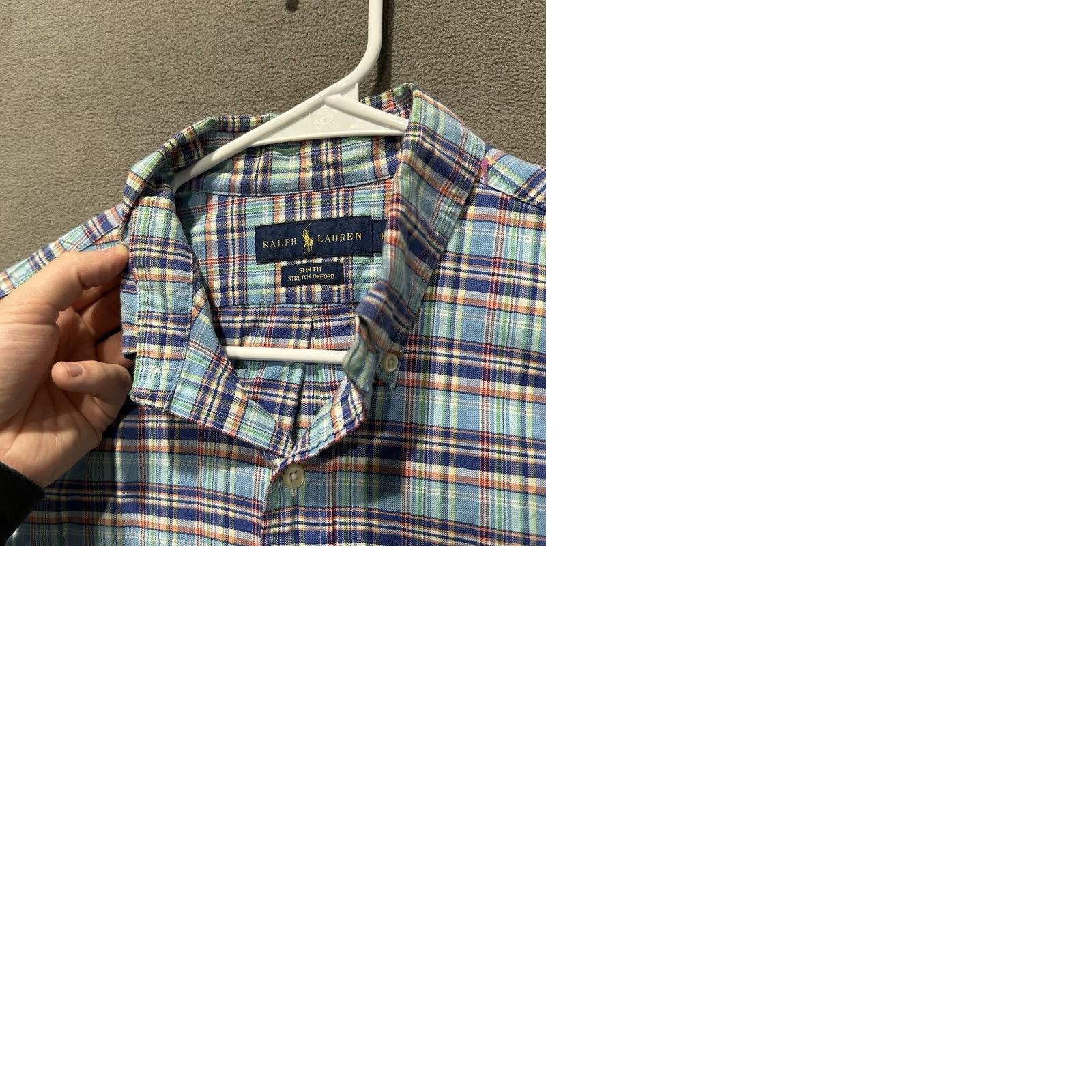 Ralph Lauren Ralph Lauren Shirt Mens M Light Blue Plaid Slim Fit Stretch Oxford Long Sleeve Size US M / EU 48-50 / 2 - 9 Thumbnail