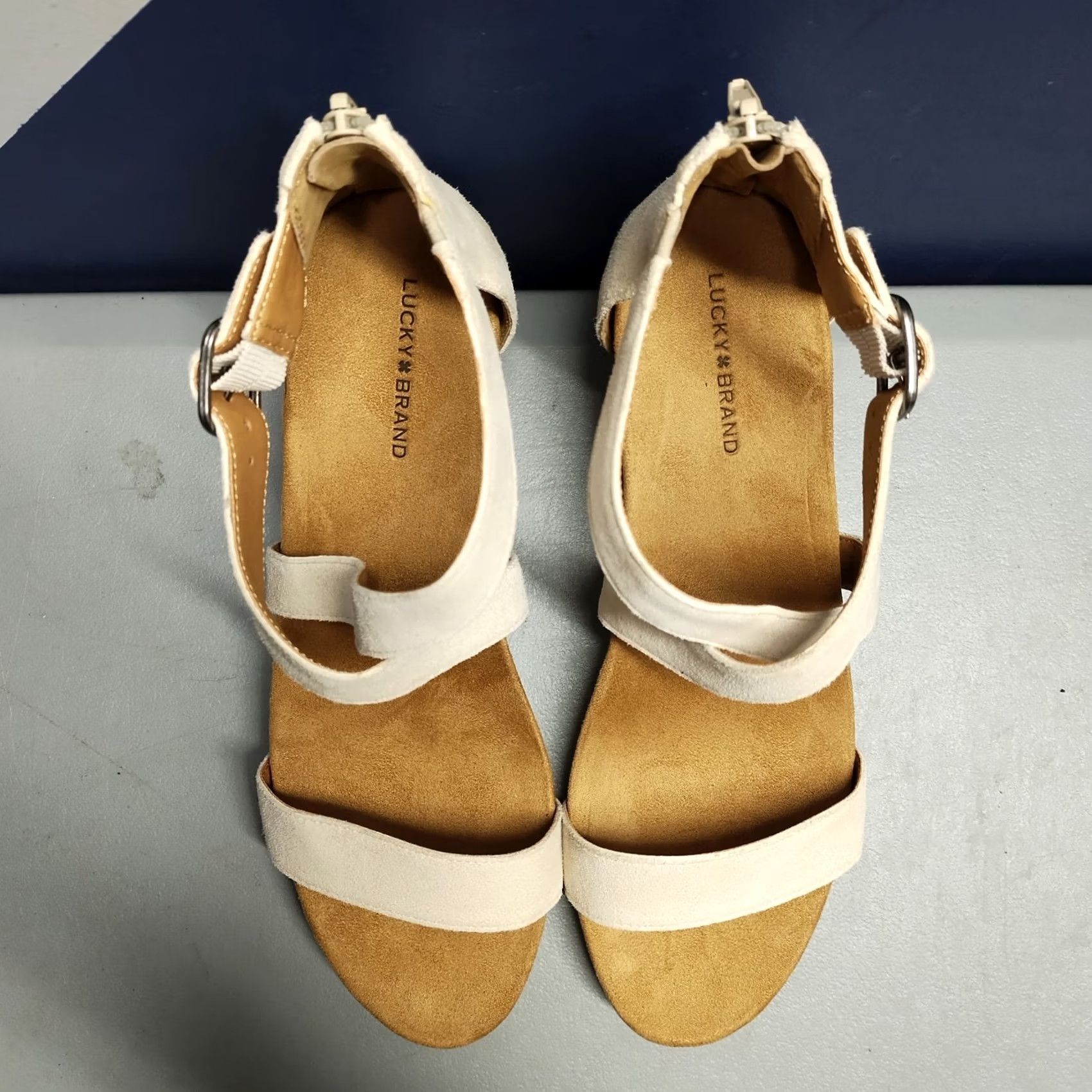 Lucky Brand Lucky Brand Kenadee Wedge Sandals Womens US 10M Tan Brown Leather Buckle Strap Sandals Size US 10 / IT 40 - 6 Thumbnail