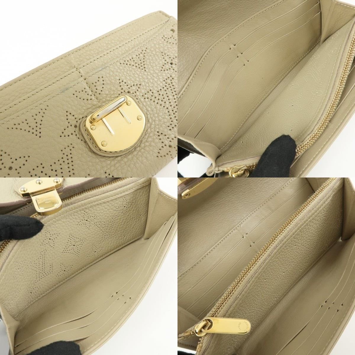 Louis Vuitton Louis Vuitton Mahina Portefeuille Iris Wallet Calfskin Beige Size ONE SIZE - 6 Thumbnail