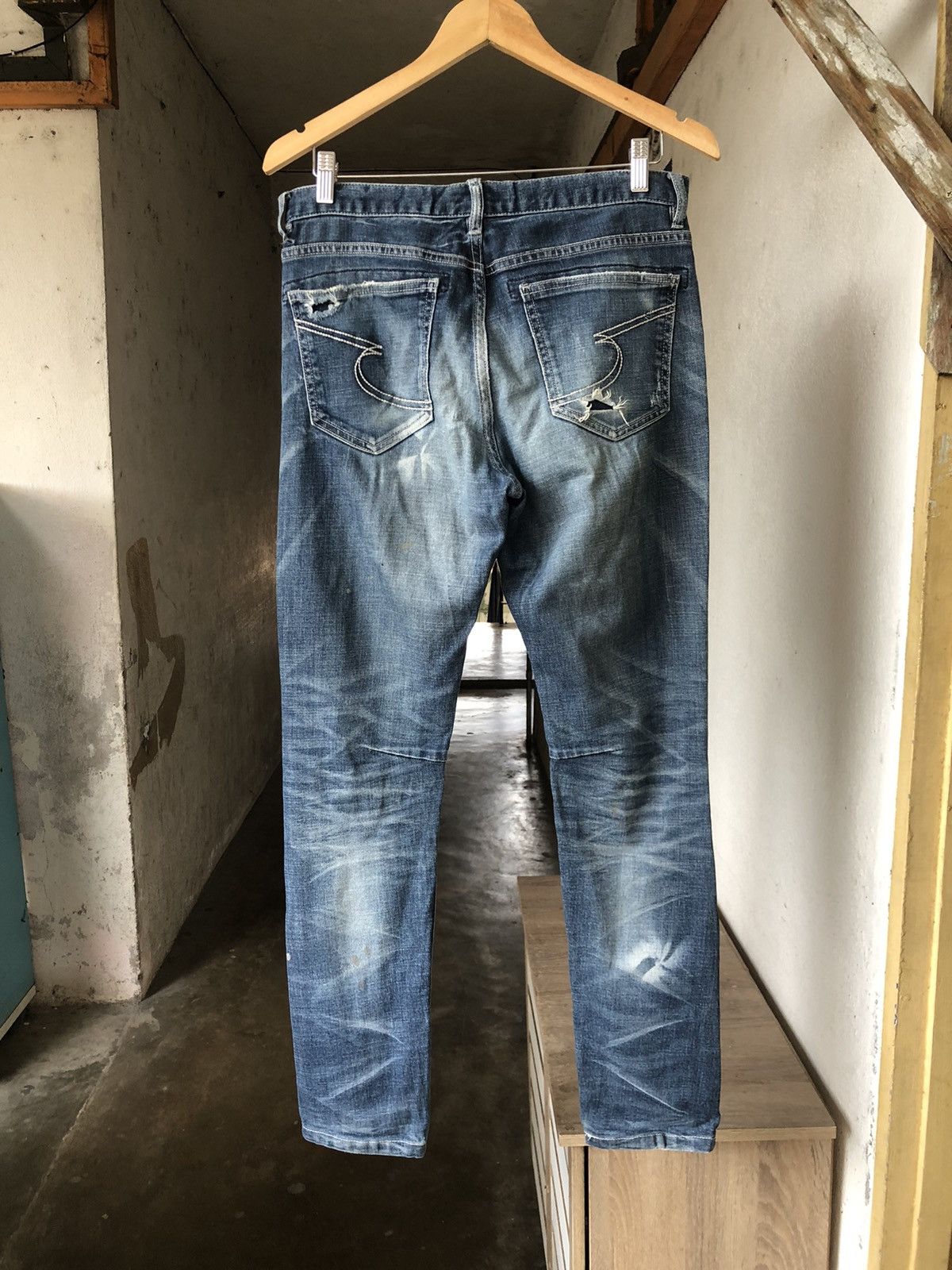 If Six Was Nine Semantic Design Flare Distressed Jeans Like Balmain Size US 30 / EU 46 - 2 Thumbnail