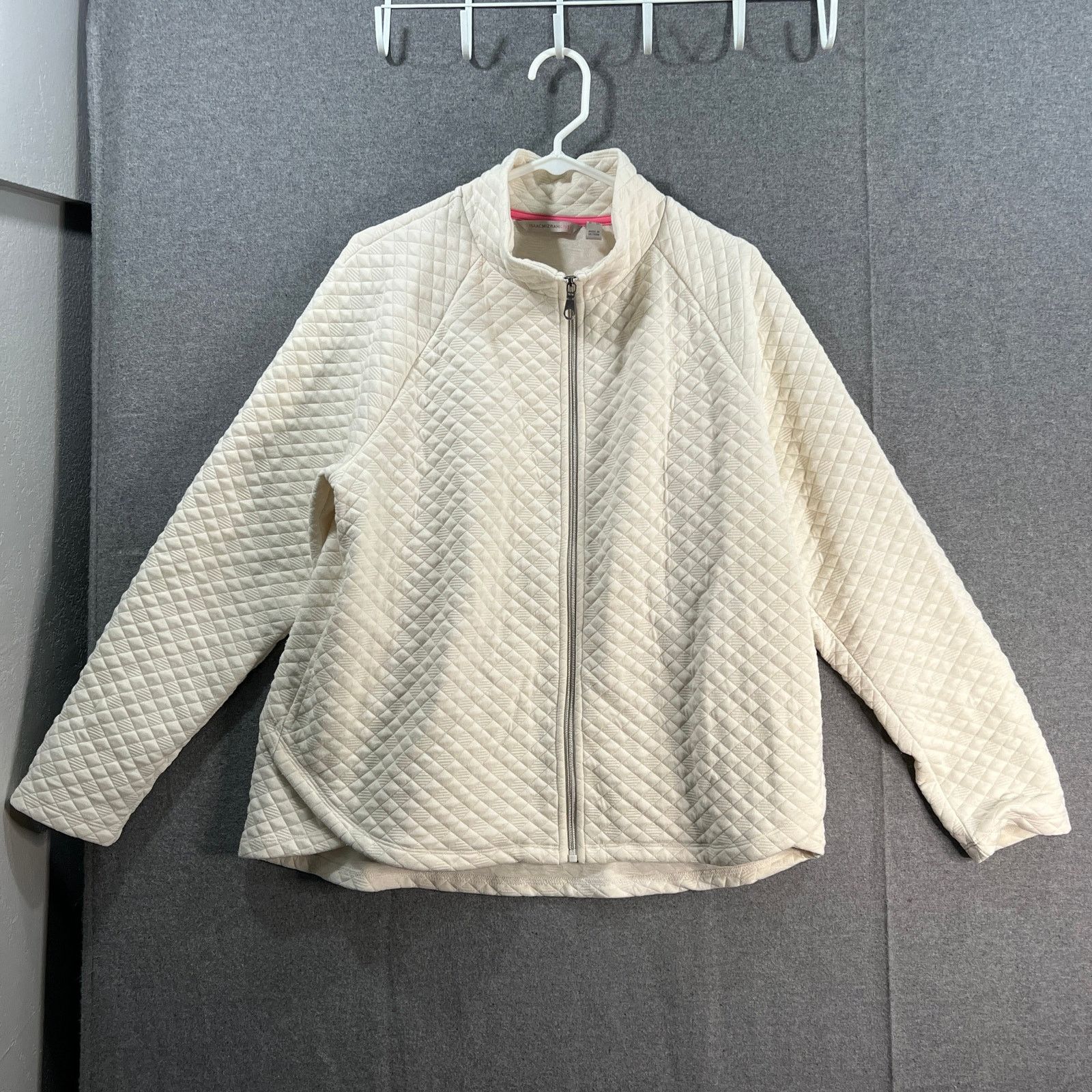 Other Isaac Mizrahi LIVE! Women Jacket Zip Up Ivory Size Large Size L / US 10 / IT 46 - 4 Thumbnail