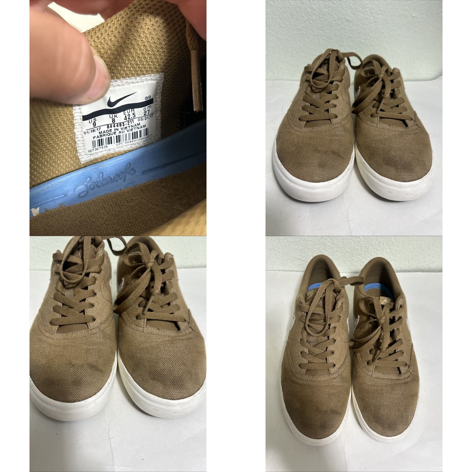 Nike RARE Nike SB Check Solar Golden Beige Canvas Premium Sneakers Sz 9 844493-211 Size US 9 / EU 42 - 8 Thumbnail