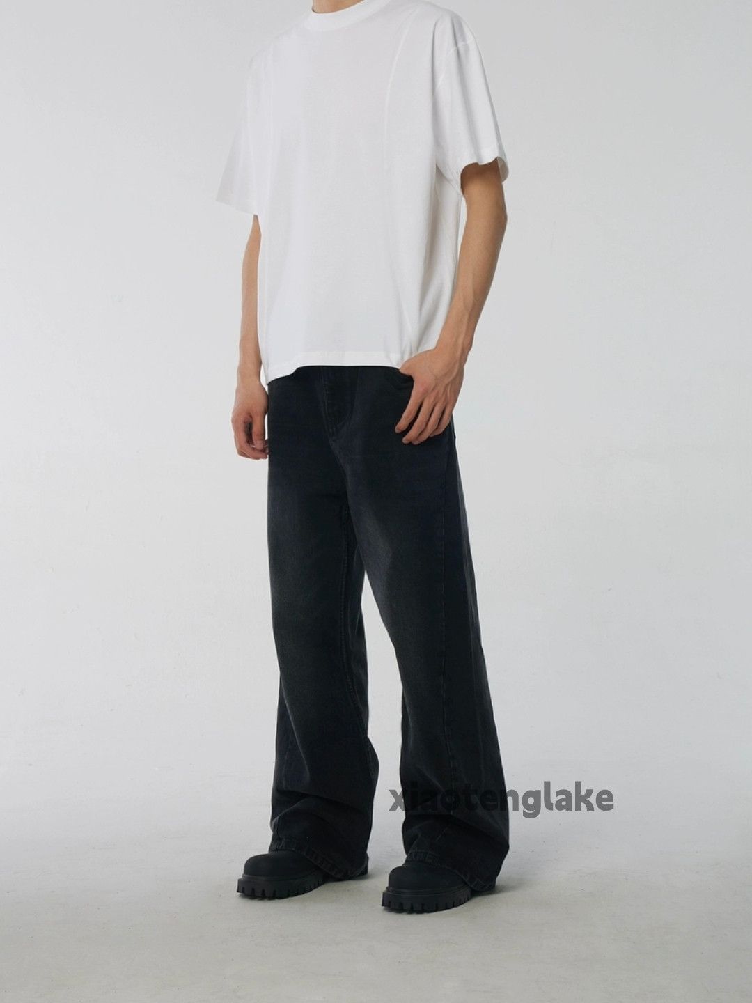 Jean Unisex washed retro faded cleanfit yuppie y2k jeans Size US 32 / EU 48 - 6 Thumbnail