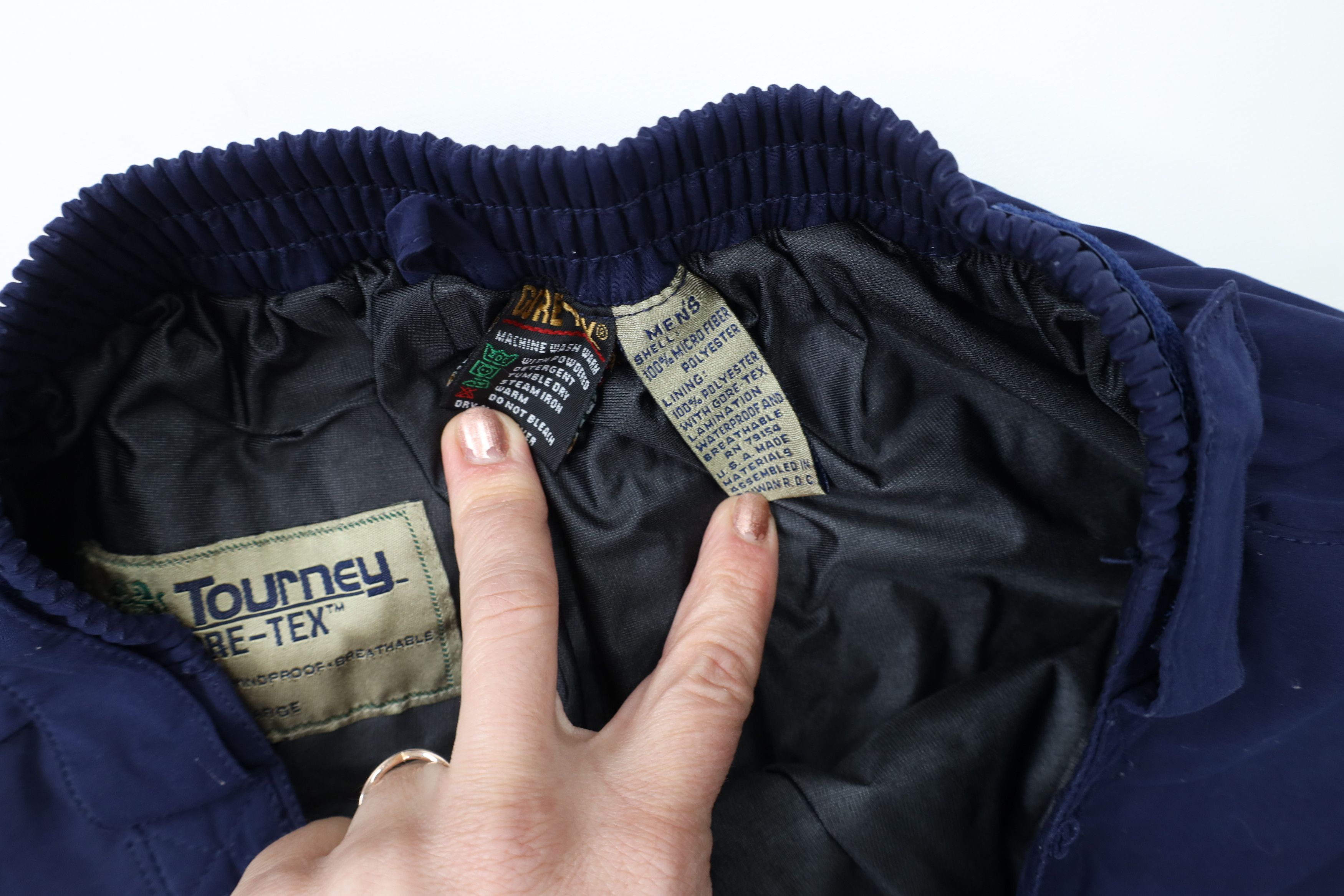 Goretex × Vintage Vintage 90s Tourney Goretex Waterproof Golf Rain Pants Blue Size US 36 / EU 52 - 8 Thumbnail