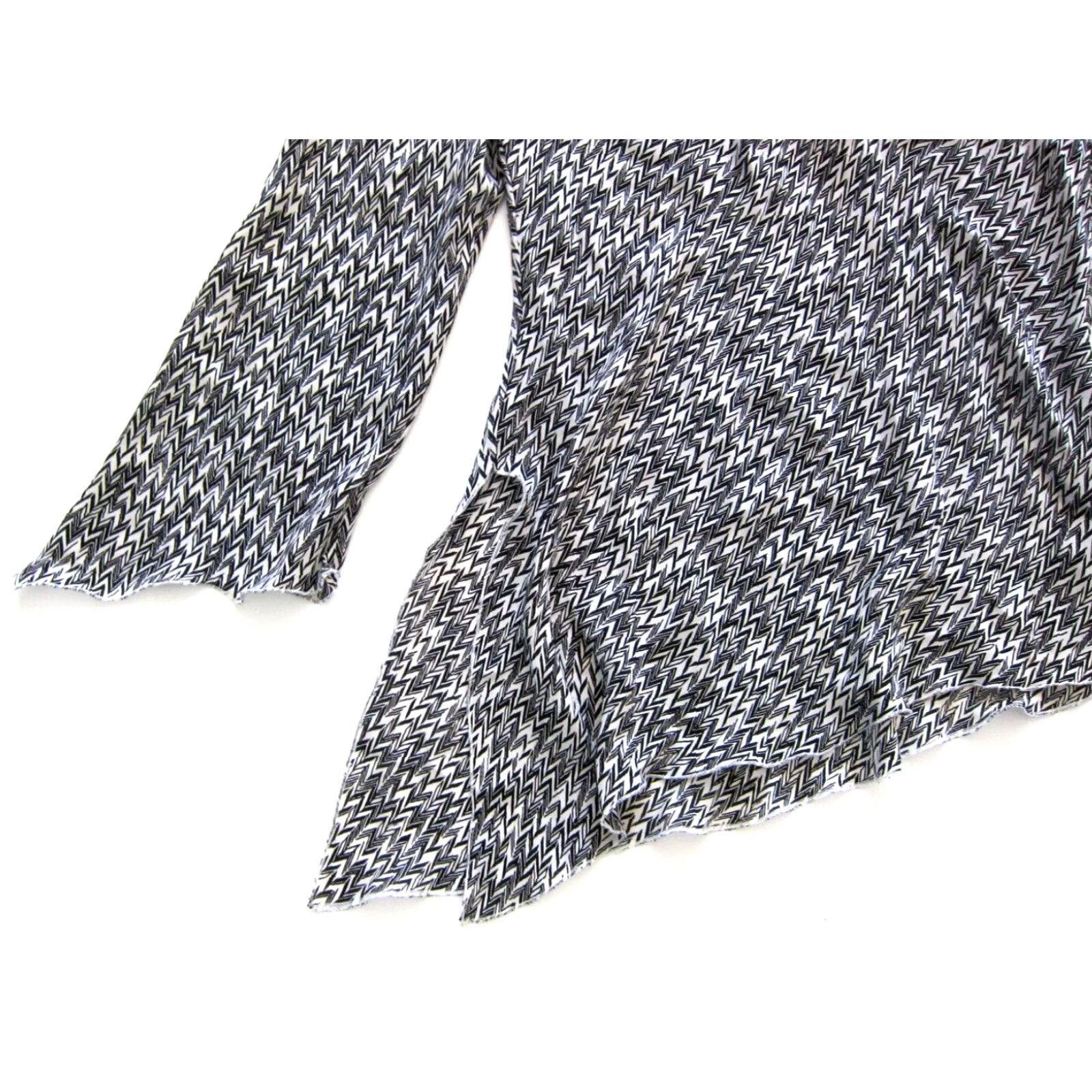 Vintage Style & Co. Silk Black White Long Sleeve Blouse 10 Shirt Women Slouch Neck Asymmetrical Sleeve Geometric Pattern 10 Size L / US 10 / IT 46 - 5 Thumbnail