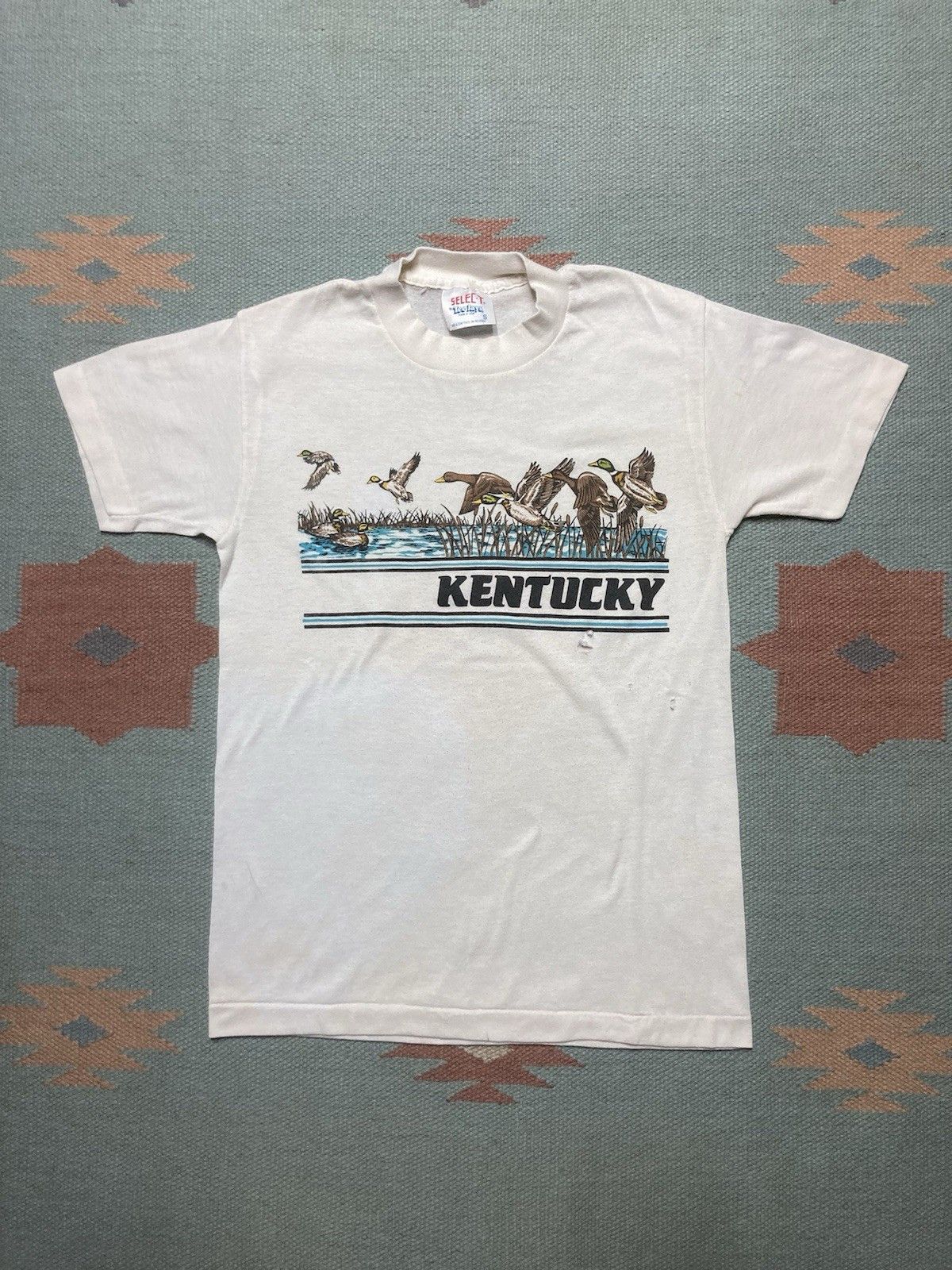 Vintage 80s t shirt Kentucky birds goose water nature small baby tee Size US S / EU 44-46 / 1 - 1 Thumbnail