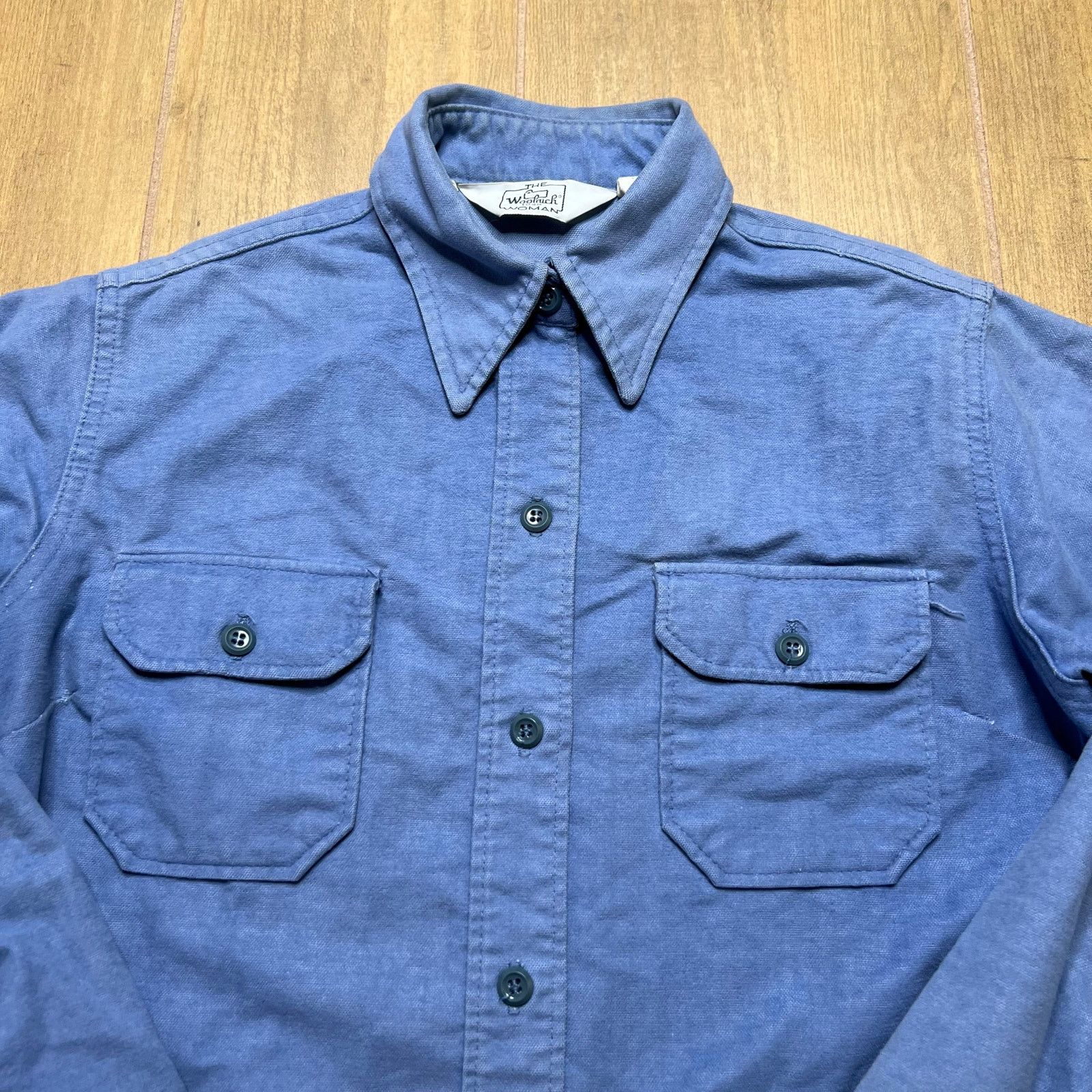 Woolrich Woolen Mills Vintage Woolrich Blue Chamois Cloth Work Shirt Women’s L USA Size L / US 10 / IT 46 - 9 Thumbnail