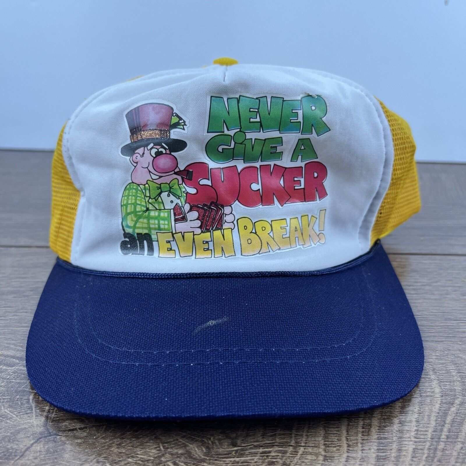 Other Never Give a Sucker an Even Break Yellow Hat Adjustable Adul Size ONE SIZE - 1 Thumbnail