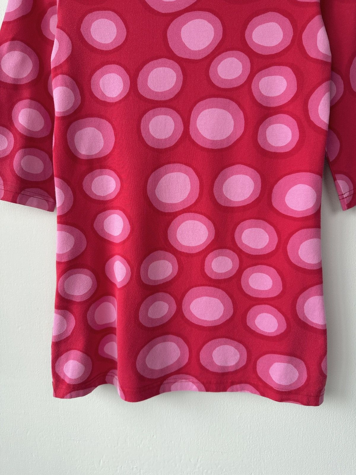 Marimekko MARIMEKKO Pink & Red Dot Cotton Jersey Top 3/4 Sleeve Size XS / US 0-2 / IT 36-38 - 6 Thumbnail