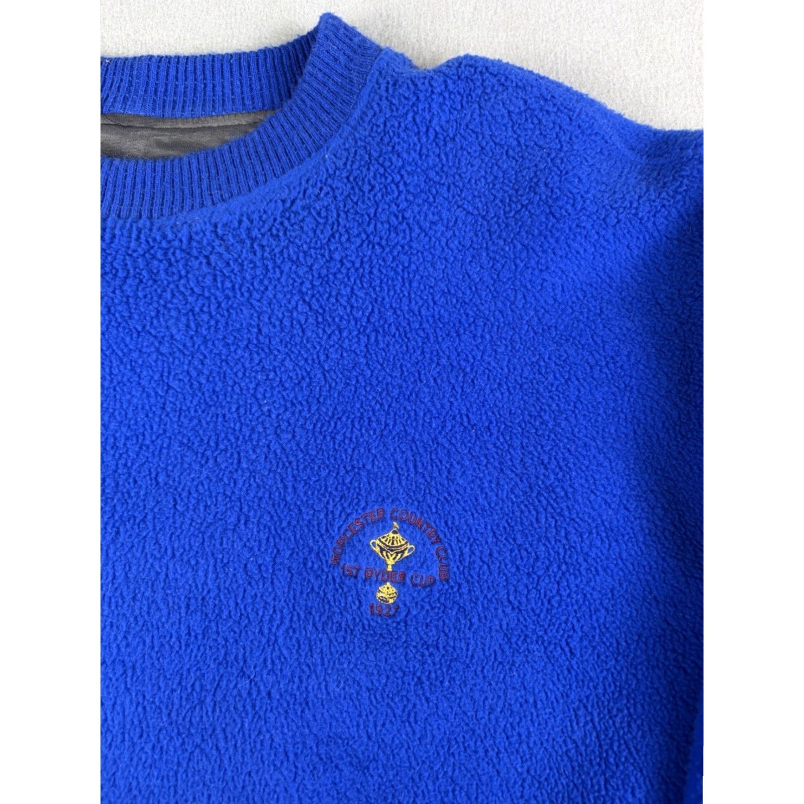 Vintage VINTAGE Forrester's Pullover Sweater Men L Blue 90s 1/2 Zip Pockets Mock Neck Fleece Polyester Ryder Cup WCC 90s Size US L / EU 52-54 / 3 - 2 Thumbnail