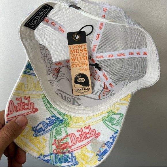 Other NWT VON DUTCH NEON LOGO WHITE TRUCKER HAT Size ONE SIZE - 7 Thumbnail