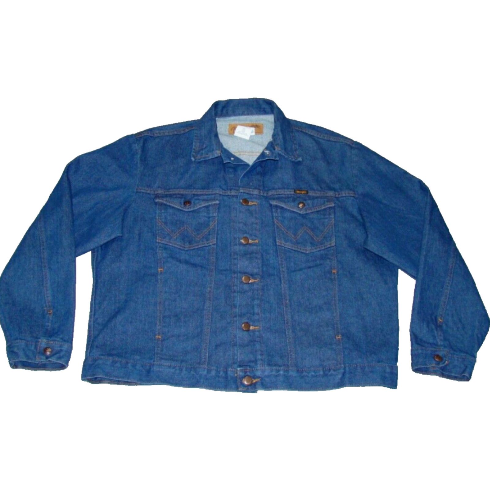 Wrangler Wrangler XL Blue Denim Dark Wash Cotton Trucker Western Jean Jacket Mens Regular Jacket Size US 36 / EU 52 - 2 Thumbnail