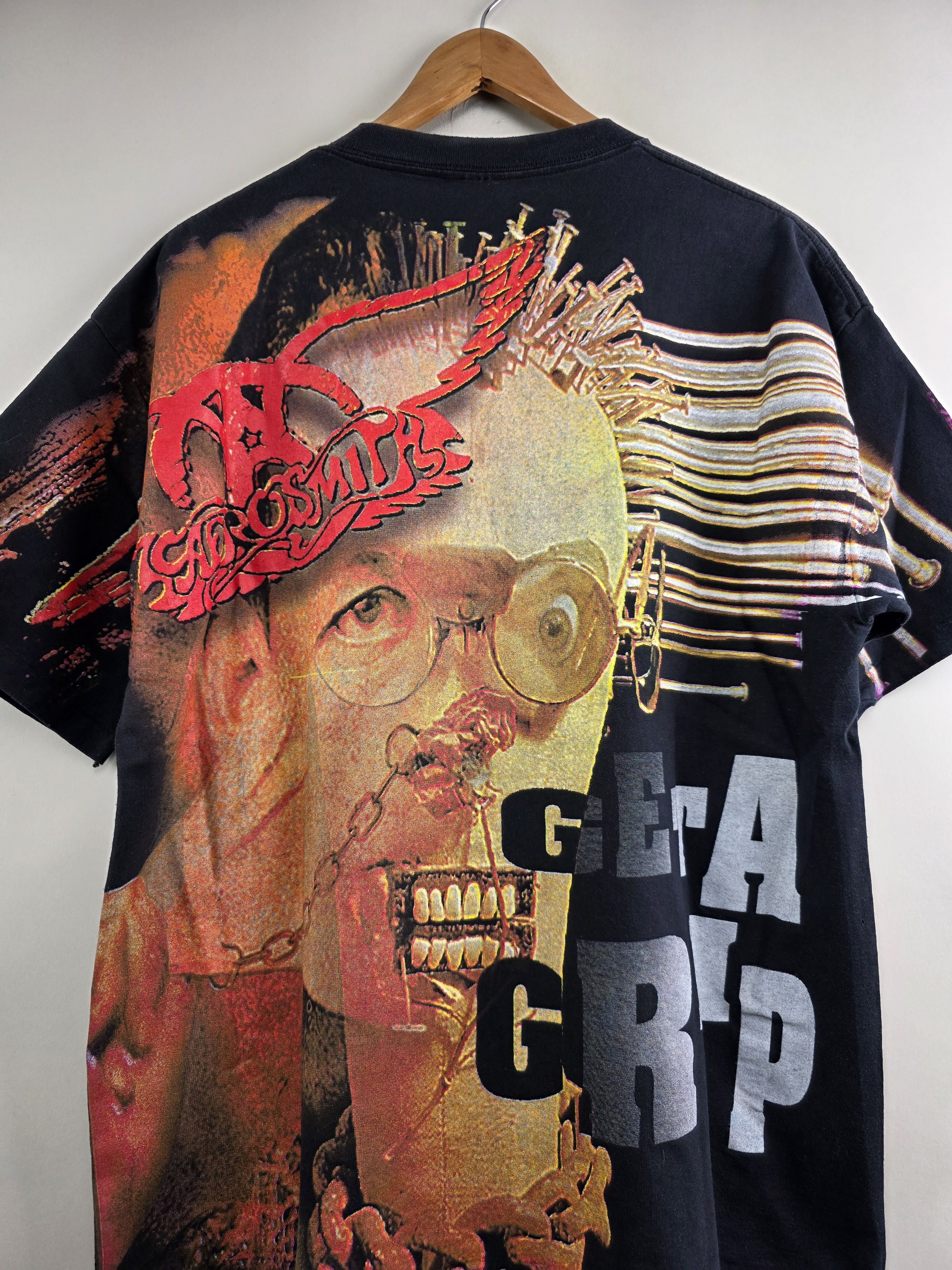 Aerosmith × Band Tees × Vintage 90s Aerosmith Get a grip All over print XL 23" 29" Size US XL / EU 56 / 4 - 6 Thumbnail