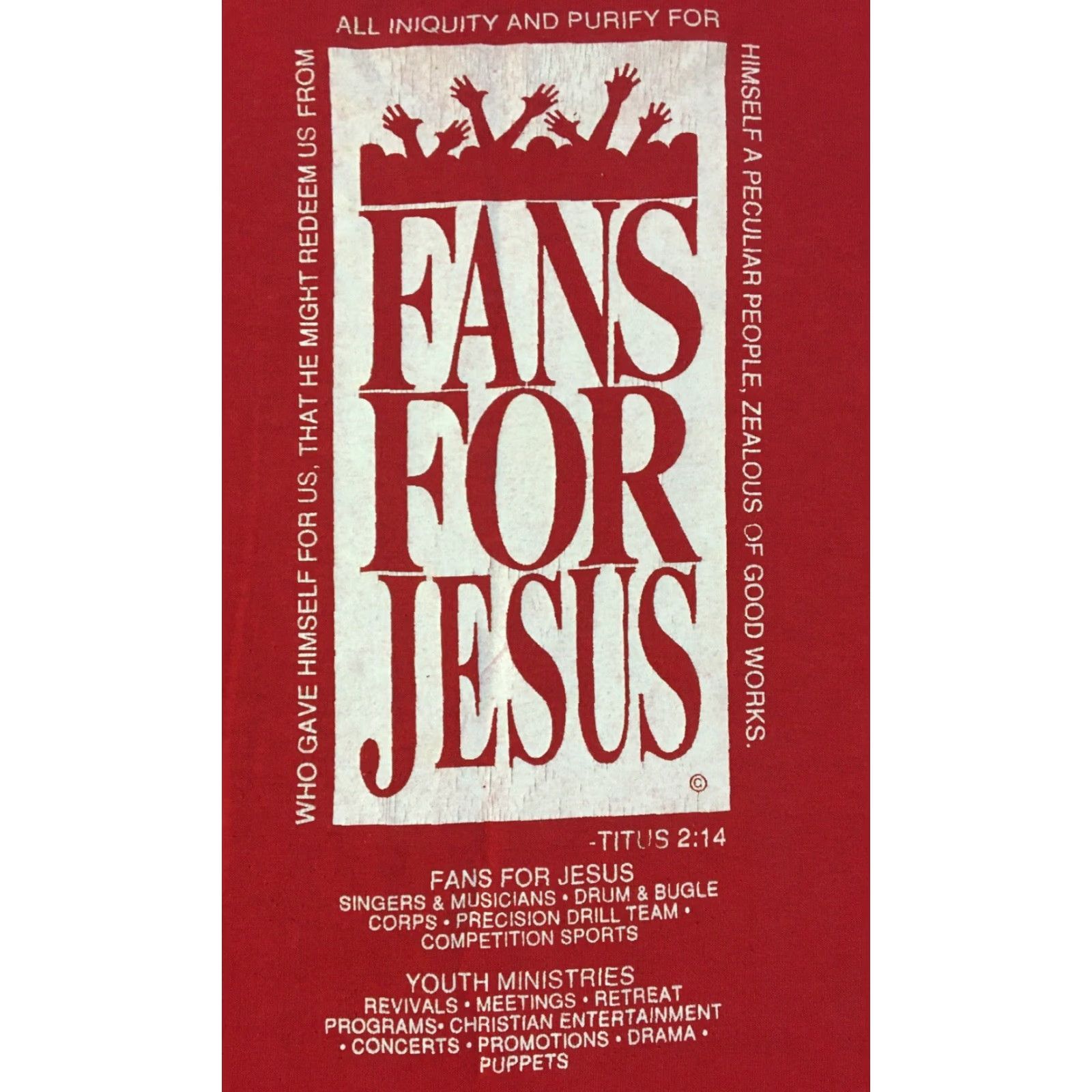 Vintage VINTAGE 90s Fans For Jesus Faded Shirt L Single Stitch USA Hero God Religion Grunge Size US L / EU 52-54 / 3 - 4 Thumbnail