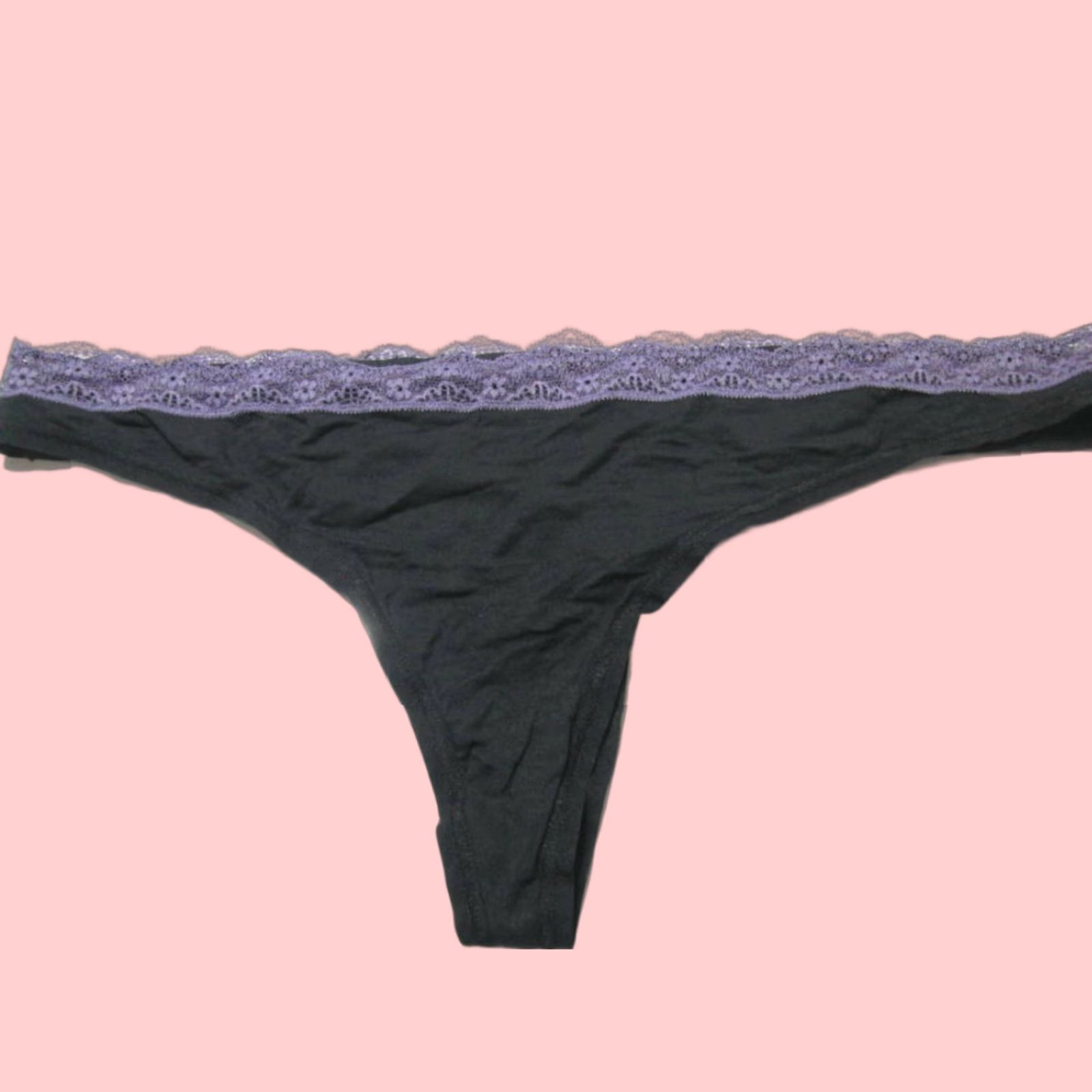 Vintage Adore Me Womens XL Black Lace Thong Panty Underwear Sleepwear (Size 40)