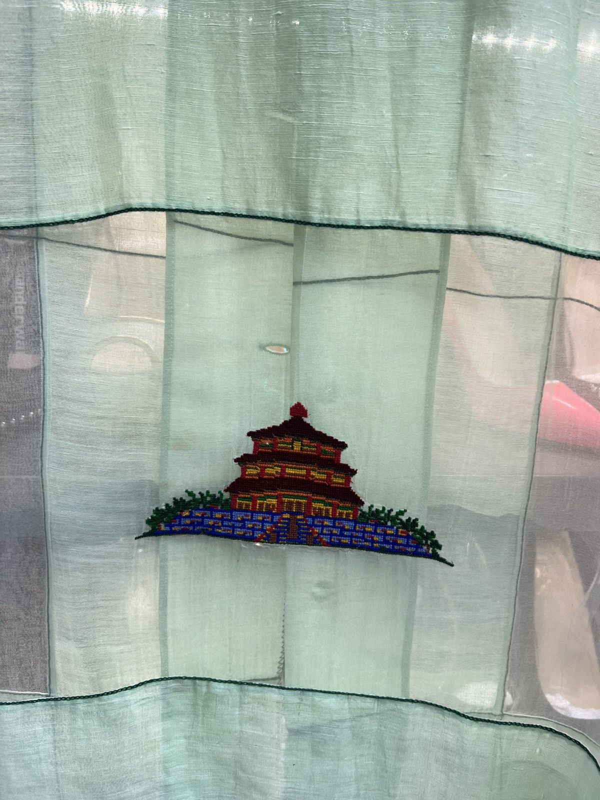 Bode Bobe Sheer Pagoda Scene Shirt Size US XL / EU 56 / 4 - 9 Thumbnail