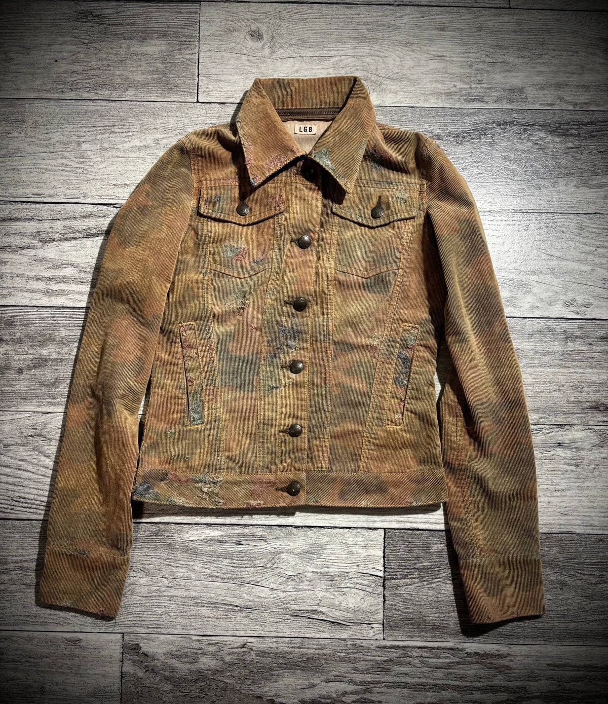 Le Grande Bleu (L.G.B.) L.G.B. Maniac Corp Corduroy camouflage velvet denim jacket Size US S / EU 44-46 / 1 - 1 Thumbnail