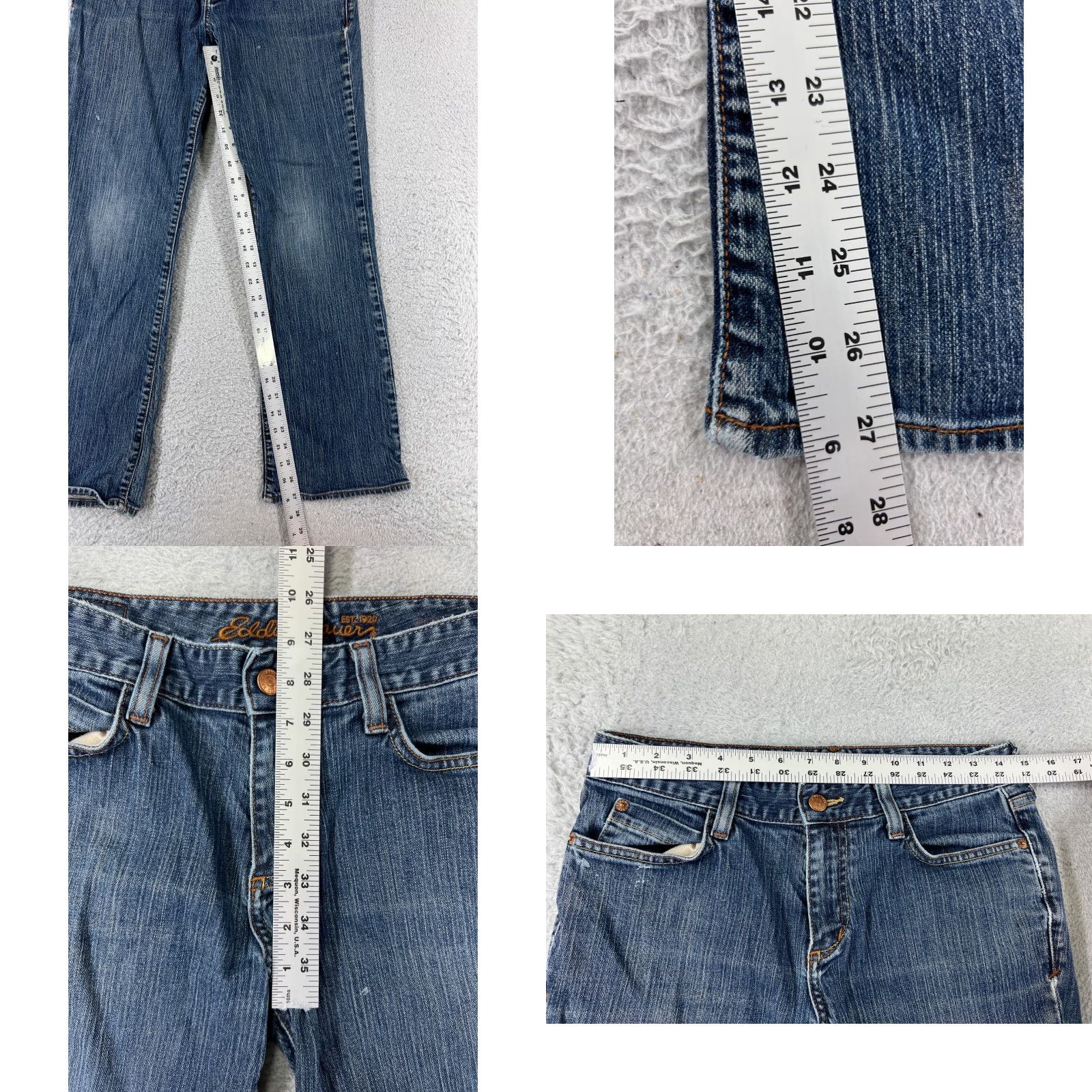 Eddie Bauer Eddie Bauer Jeans Womens 6 Blue Denim Bootcut Mid Rise Cotton Blend 26x27 Adult Regular Navy Mens Women Girls Size 28" / US 6 / IT 42 - 8 Thumbnail