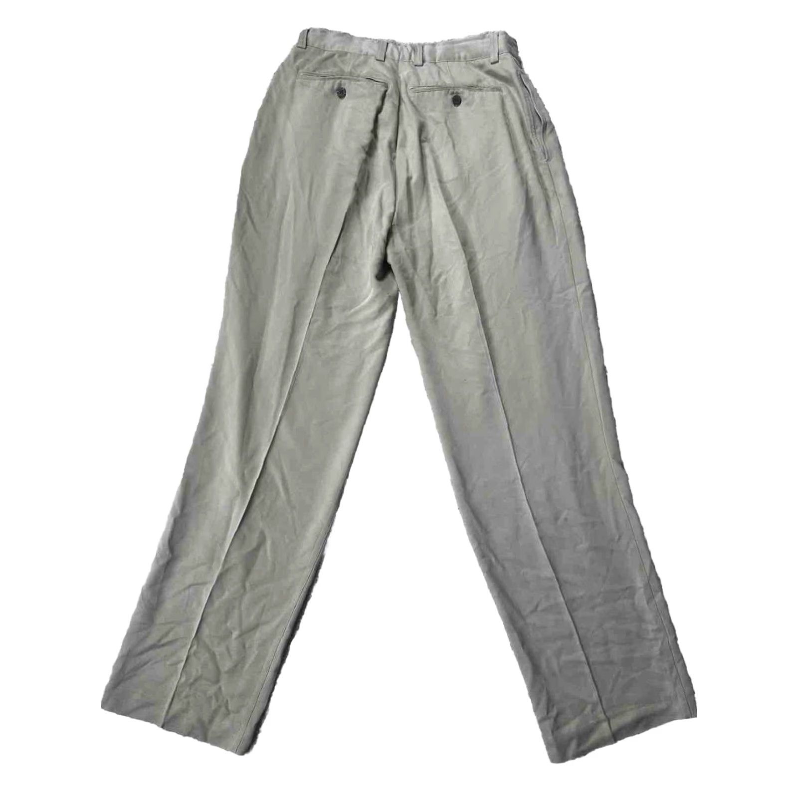 Tommy Bahama VINTAGE Tommy Bahama Dress Pants Chino Silk 100% Beige/Khaki 34x34 Mens Slim Pleated Slacks P2M Size US 34 / EU 50 - 2 Thumbnail