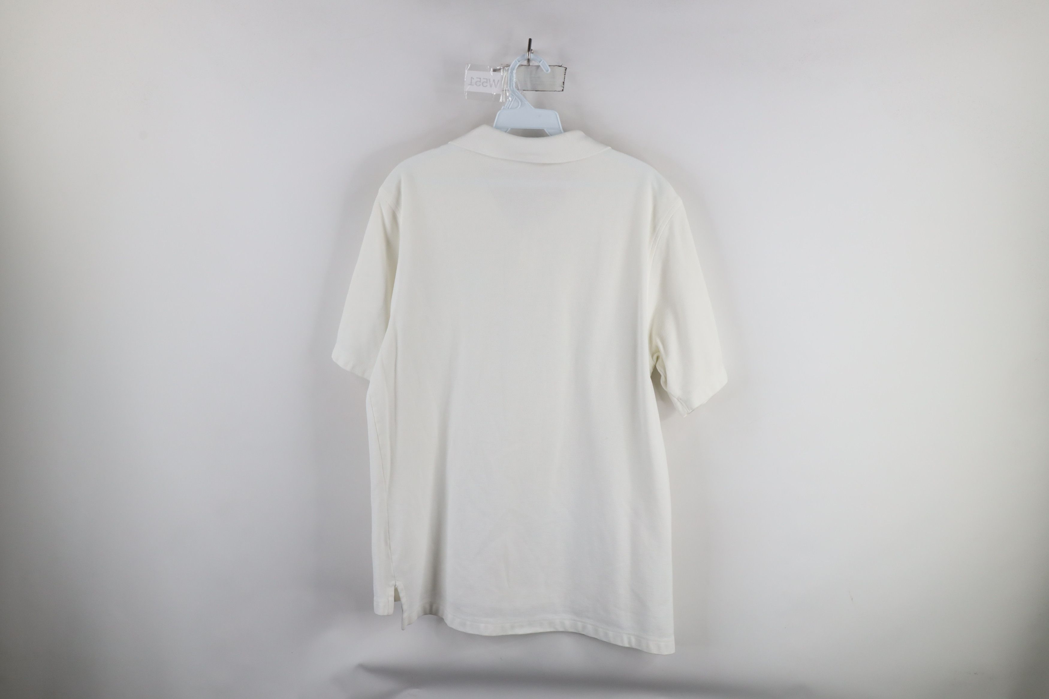 Lands' End × Vintage Vintage 90s Lands End Pique Cotton Golf Polo Shirt White Size US M / EU 48-50 / 2 - 13 Thumbnail