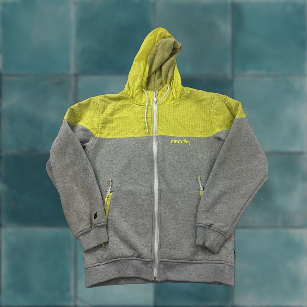 Vintage Iriedaily Hoodie Sweatshirt Mens Large Gray Yellow Hooded Full Zip Jumper Size US L / EU 52-54 / 3 - 1 Thumbnail