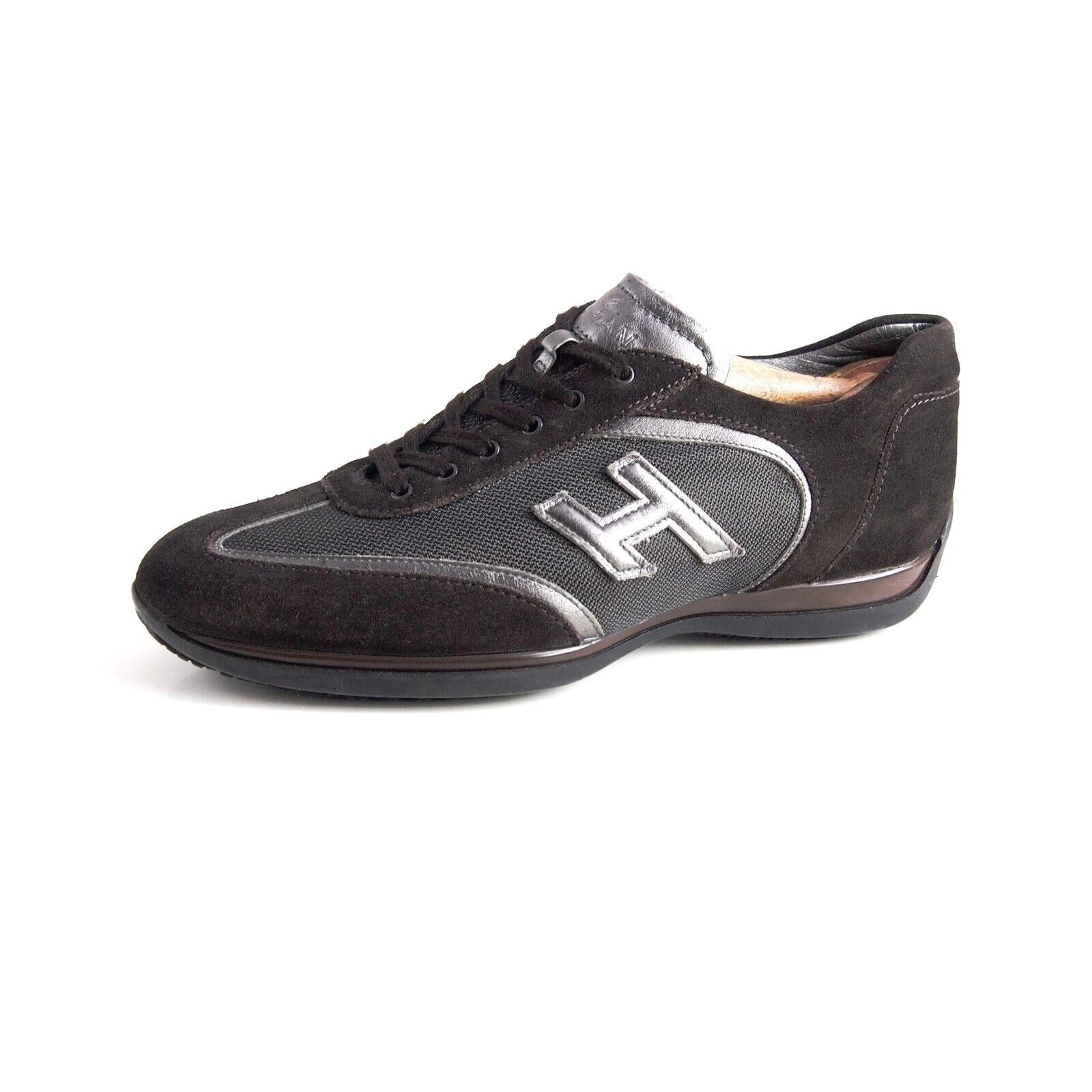 Hogan Hogan Sneakers Brown Suede Gray Canvas Mens US 8 EU 41 Size US 8 / EU 41 - 1 Thumbnail