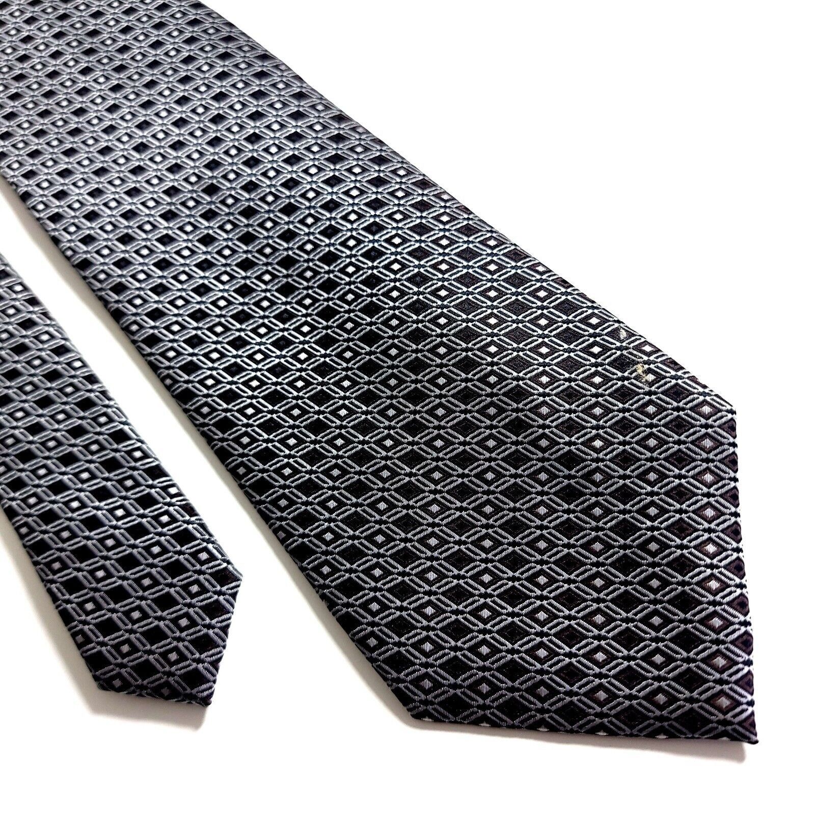 Van Heusen Van Heusen Polyester Woven Black Silver Brown Geometric Wide Size ONE SIZE - 1 Thumbnail