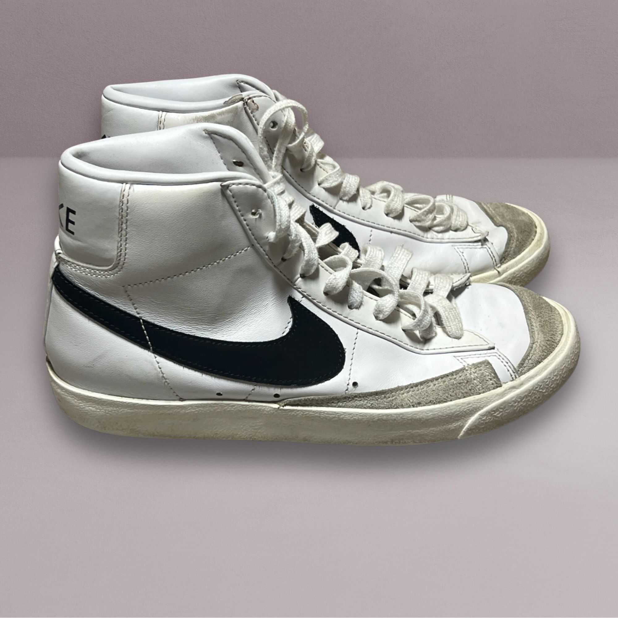 Nike Nike Blazer Mid 77 Vintage White Black Swoosh High-Top Sneak Size US 8.5 / EU 41-42 - 4 Thumbnail