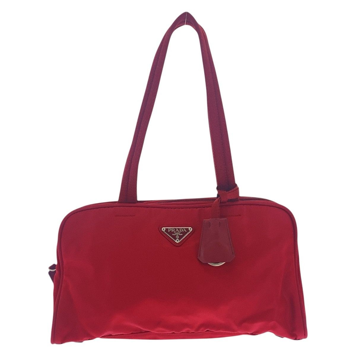Prada Prada Tessuto Triangle Logo Plate Nylon Shoulder Bag Others Shoulder Bag in Red, Women's