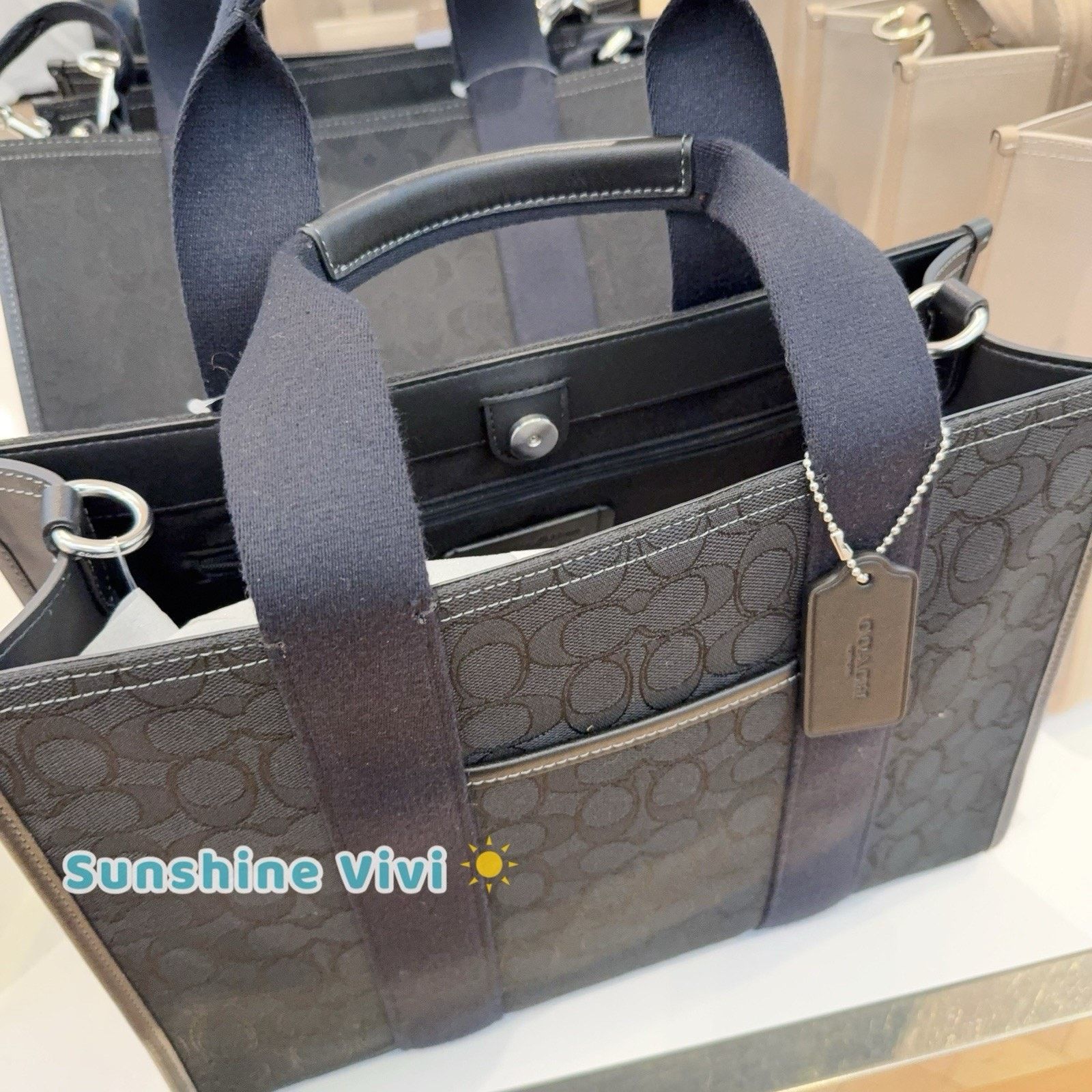 Coach NWT Coach CY368 Smith Tote Bag Signature Crossbody Black Size ONE SIZE - 3 Thumbnail