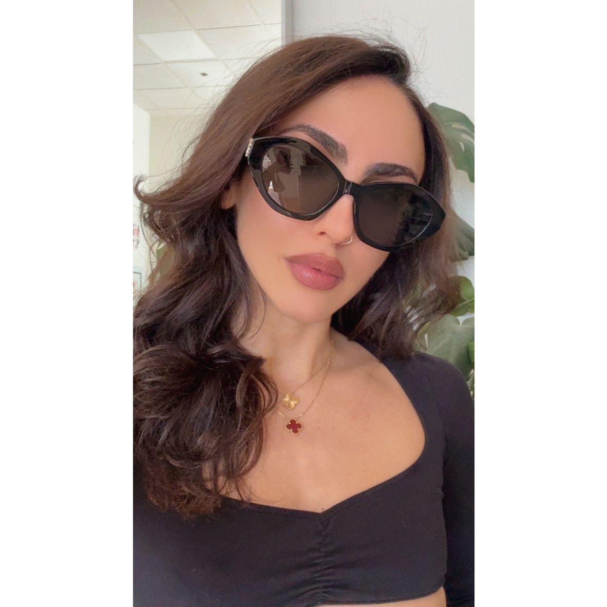Saint Laurent Paris NEW Saint Laurent SL M60 Black Cat Eye Sunglasses Size ONE SIZE - 3 Thumbnail
