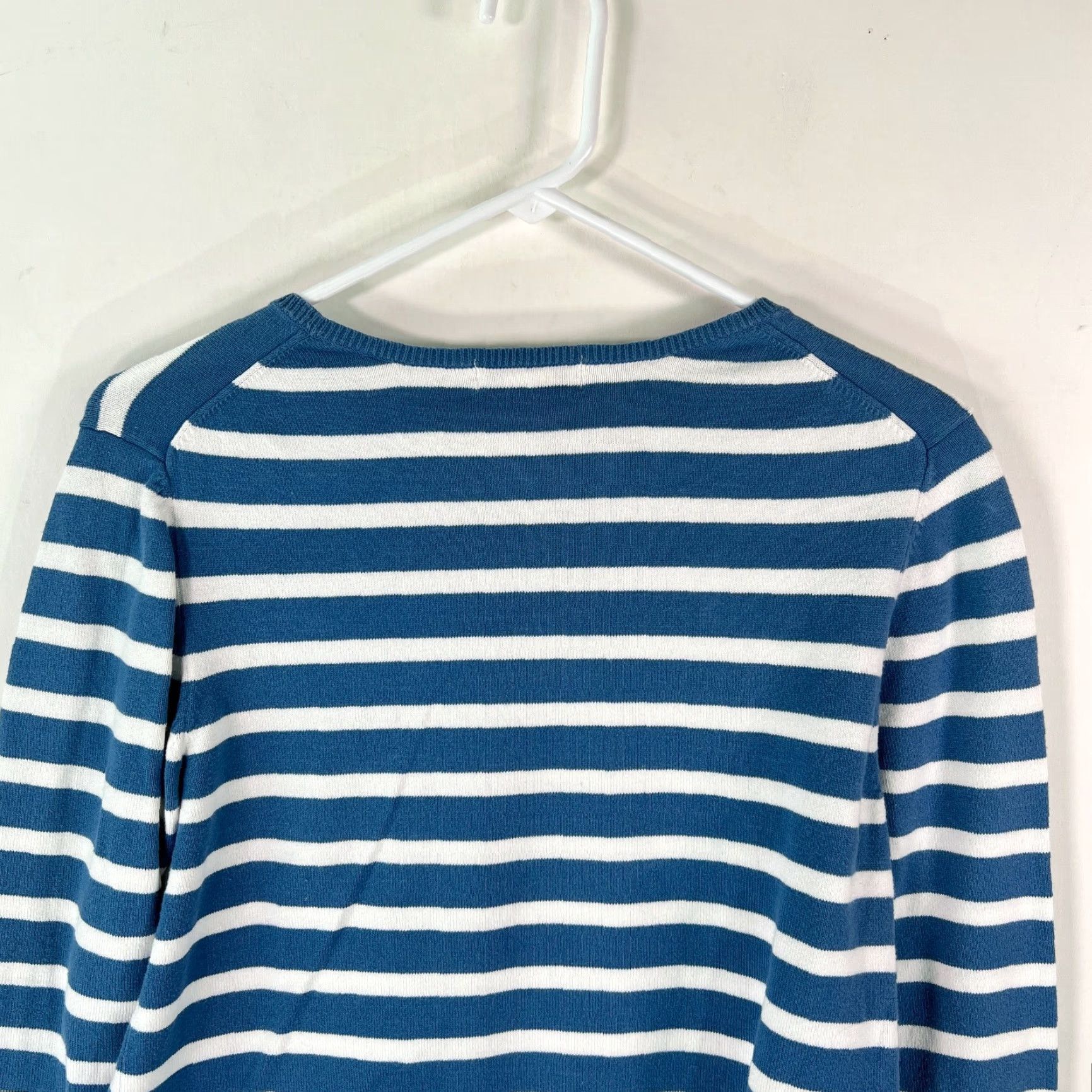 Eddie Bauer Eddie Bauer Womens Sweater Size Medium Crew Neck Striped Blue 100% Cotton Knit Pullover Casual 3/4 Sleeve Size M / US 6-8 / IT 42-44 - 3 Thumbnail