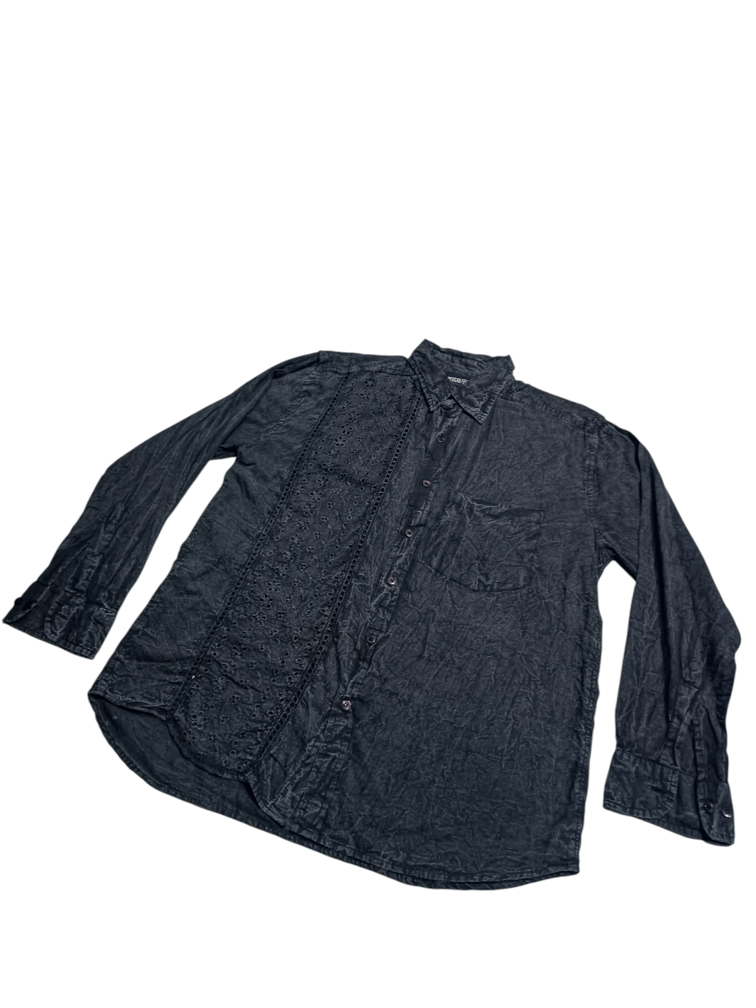 Japanese Brand Vintage Distressed Black Unique Pattern Embroidery Shirt Size US M / EU 48-50 / 2 - 3 Thumbnail