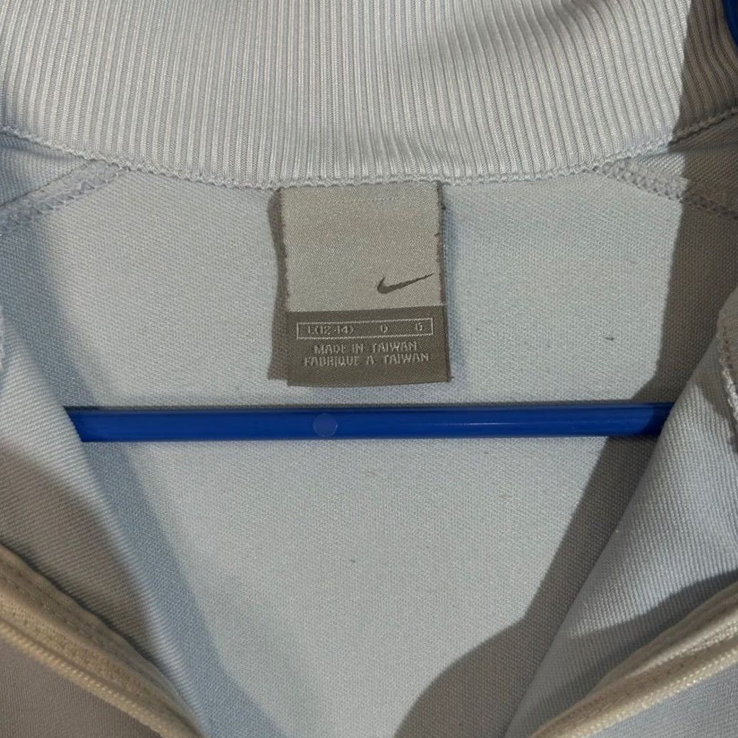 Nike VINTAGE Nike Womens Large Light Blue 1/4 Zip Pullover Active Long Sleeve Sweater Size L / US 10 / IT 46 - 3 Thumbnail