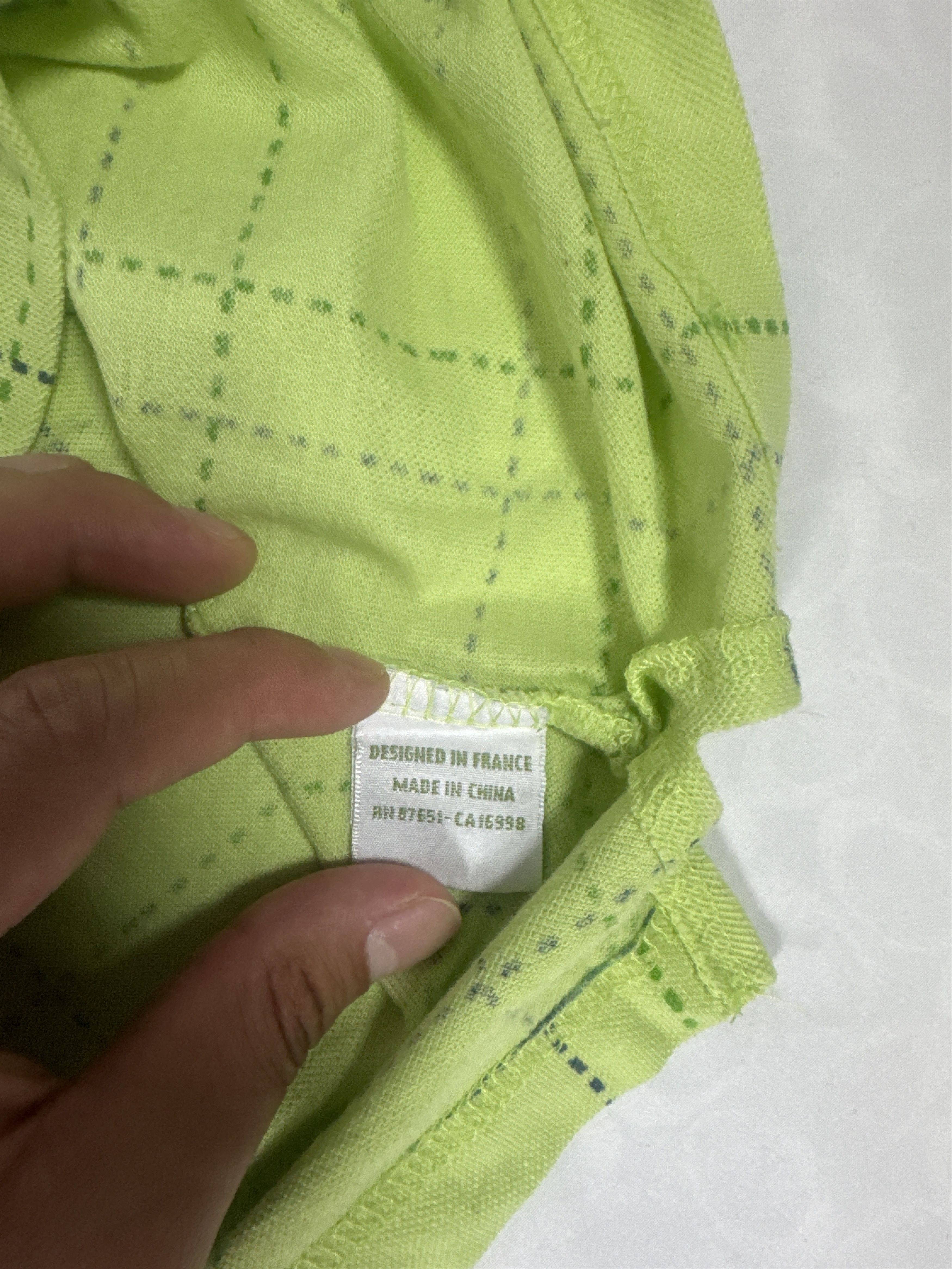 Lacoste Lacoste Vintage Washed Polo Shirt – Green Grid – Size Small Size US S / EU 44-46 / 1 - 4 Thumbnail