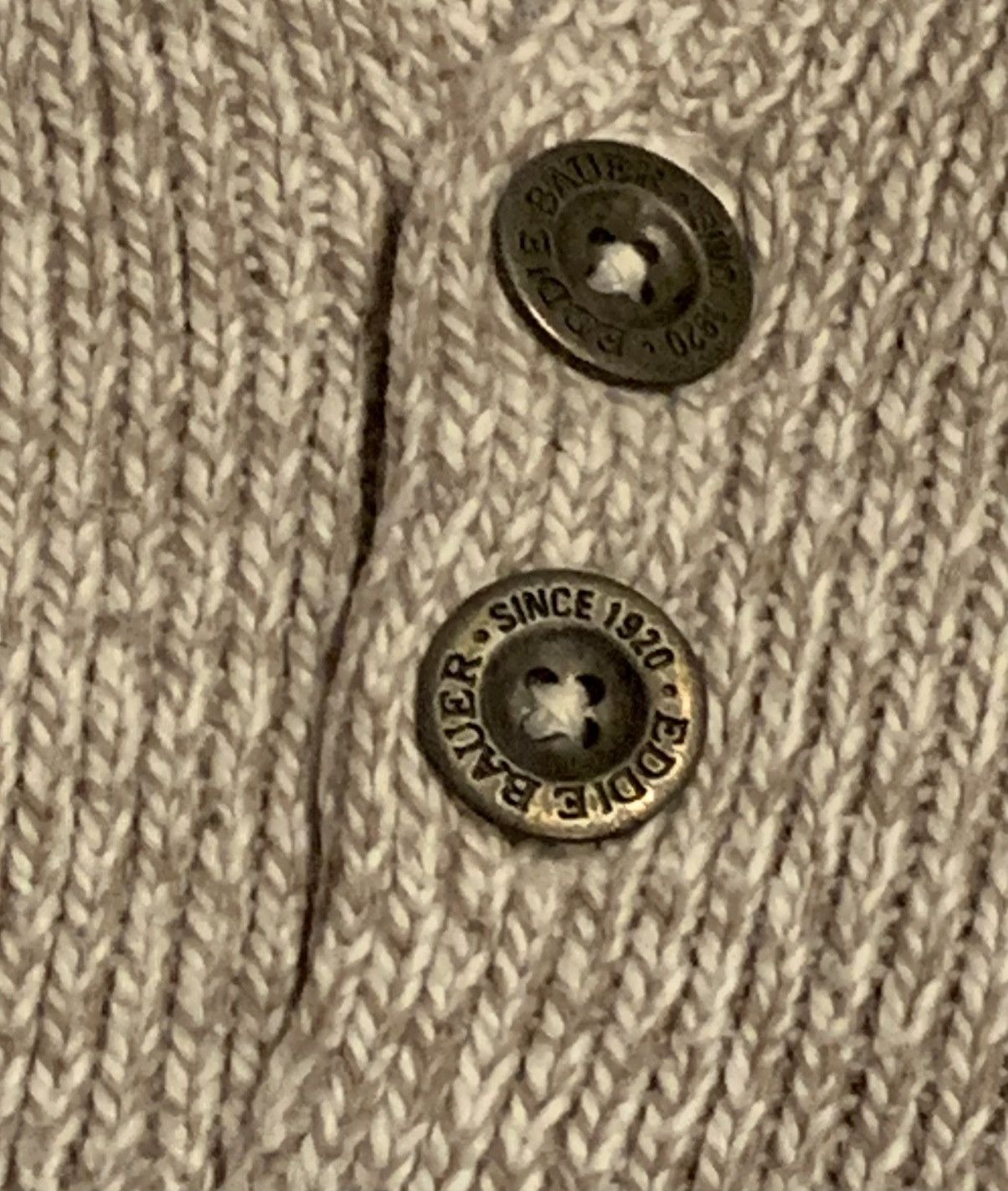 Eddie Bauer VTG Y2K Eddie Bauer Beige Knit LS Quarter Button Up Cardigan Size XL / US 12-14 / IT 48-50 - 4 Thumbnail