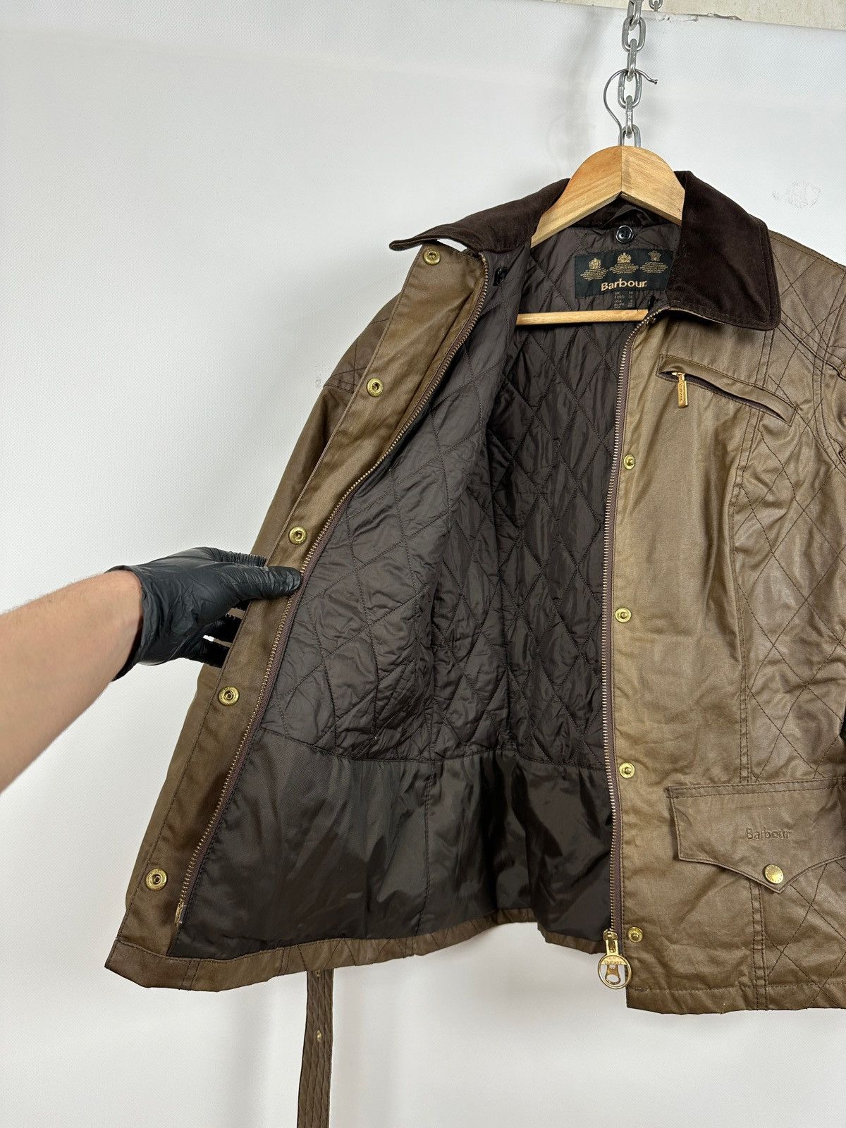 Barbour Women’s Barbour Wax Quilted Belt Brown Jacket Size M / US 6-8 / IT 42-44 - 18 Thumbnail