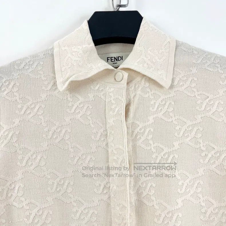 Fendi Fendi Off-white printed knitted cardigan Size XXS / US 00 / IT 34 - 4 Thumbnail