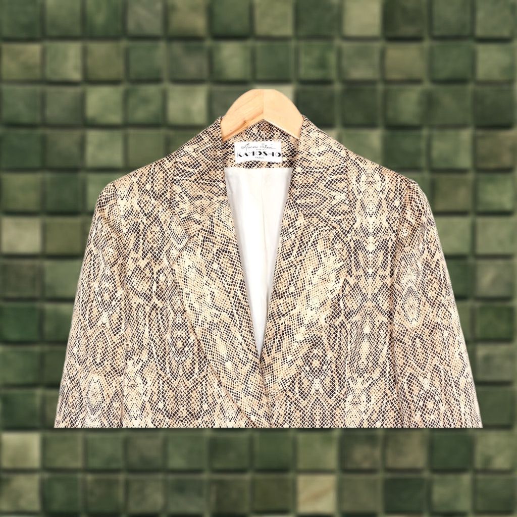 Vintage MARINA SITBON KAMOSHO MAGDA Blazer Women Snake Print Blazer Jacket Multicoloured 42 FRANCE Vintage Womens genau Size M / US 6-8 / IT 42-44 - 1 Thumbnail