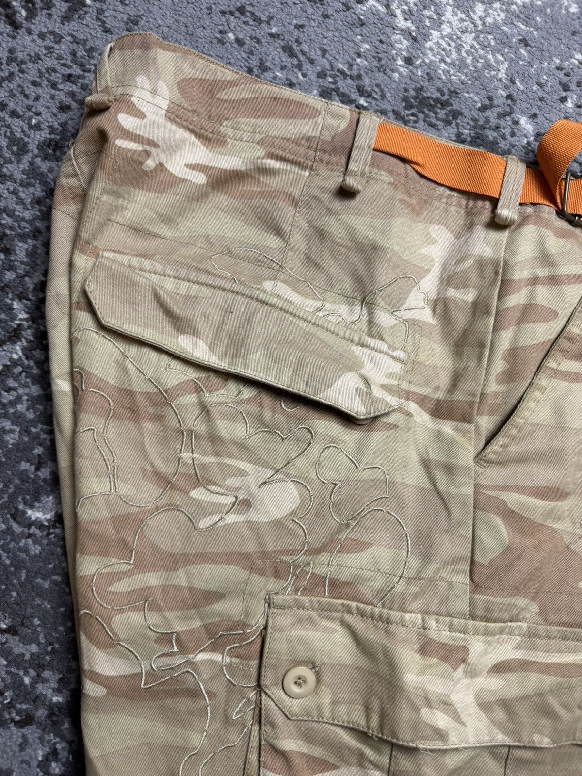 Japanese Brand × Vintage Vintage Y2K Exsto CamoTan Carti Style Opium Baggy Shorts Size US 38 / EU 54 - 10 Thumbnail