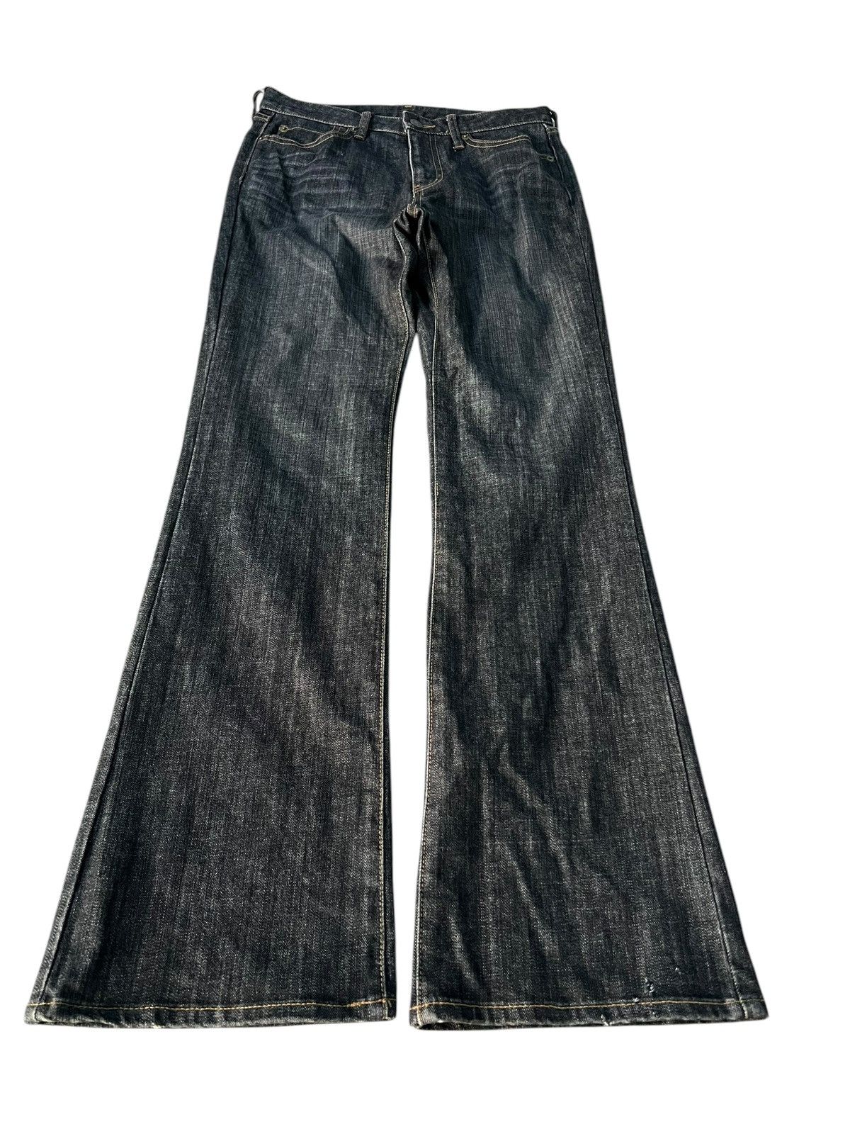 If Six Was Nine × Le Grande Bleu (L.G.B.) × Uniqlo 💥FLARE💥VINTAGE UNIQLO BLACK FLARE DENIM Size US 28 / EU 44 - 1 Thumbnail
