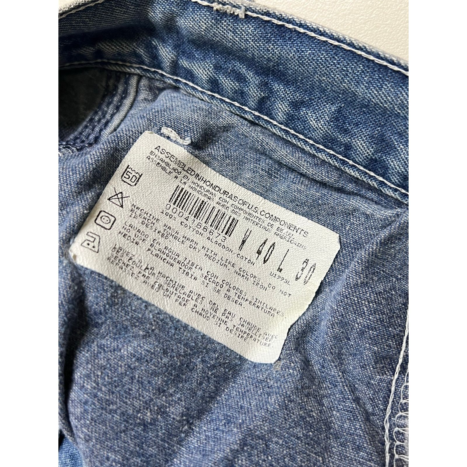 Dickies Dickies Jeans Mens Sz 40 Actual 37x29 Blue Talon VTG 80s Size US 40 / EU 56 - 4 Thumbnail